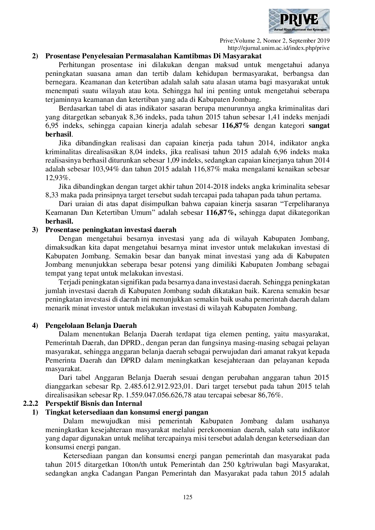 JURIS Implementasi Pengukuran Kinerja Pada Pemerintah Kabupaten Jombang dengan Menggunakan Metode Balance Scorecard