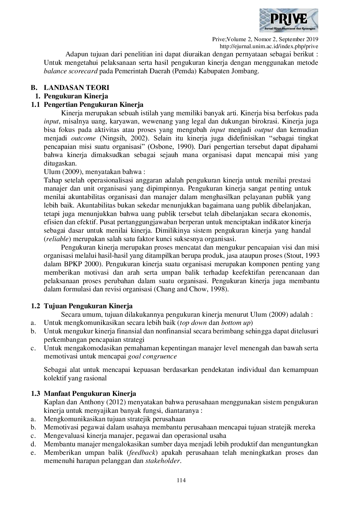 JURIS Implementasi Pengukuran Kinerja Pada Pemerintah Kabupaten Jombang dengan Menggunakan Metode Balance Scorecard