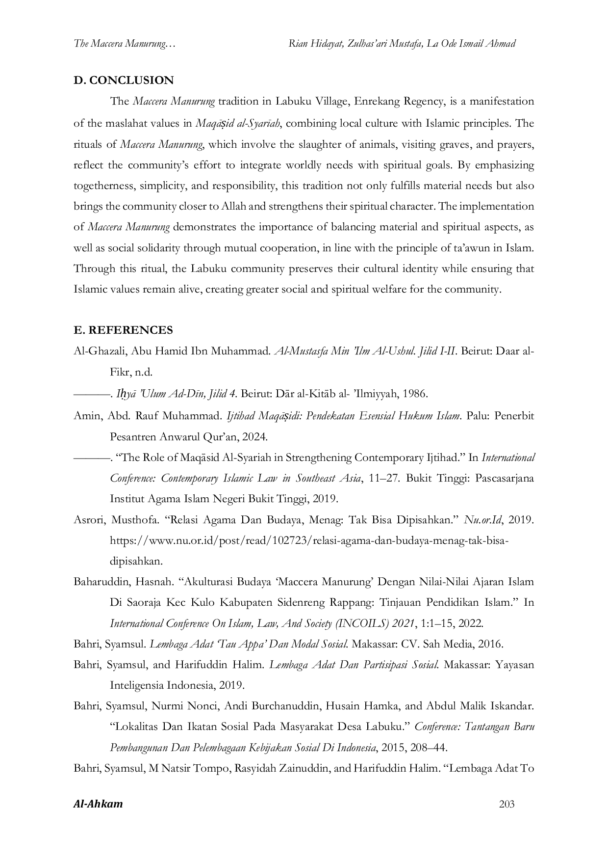 JURIS The Maccera Manurung Tradition in the Labuku Village Community A Perspective of Maslahah