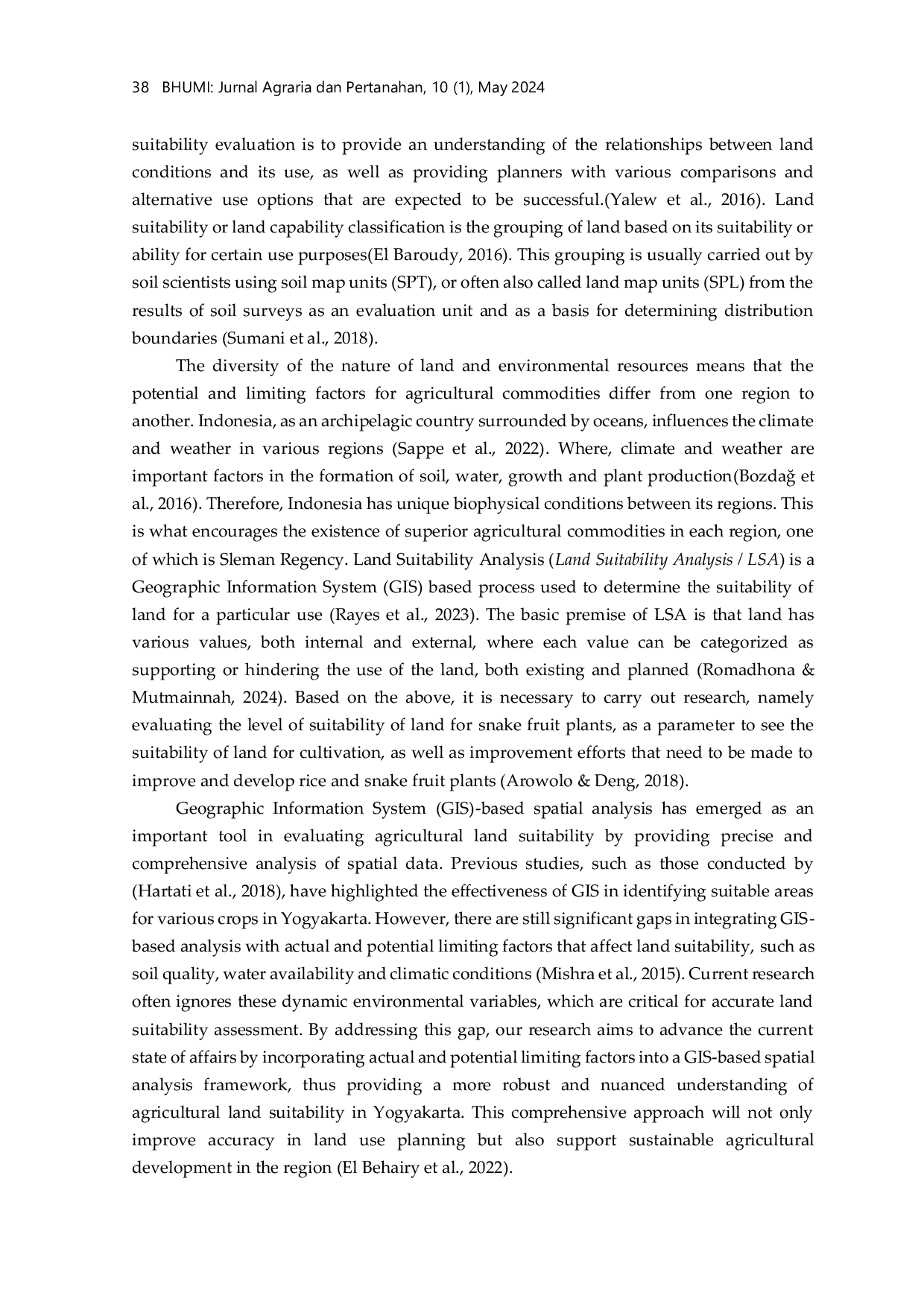 JURIS Evaluation of Land Suitability for Organic Horticulture Farming in Support of Sustainable Agrarian Governance
