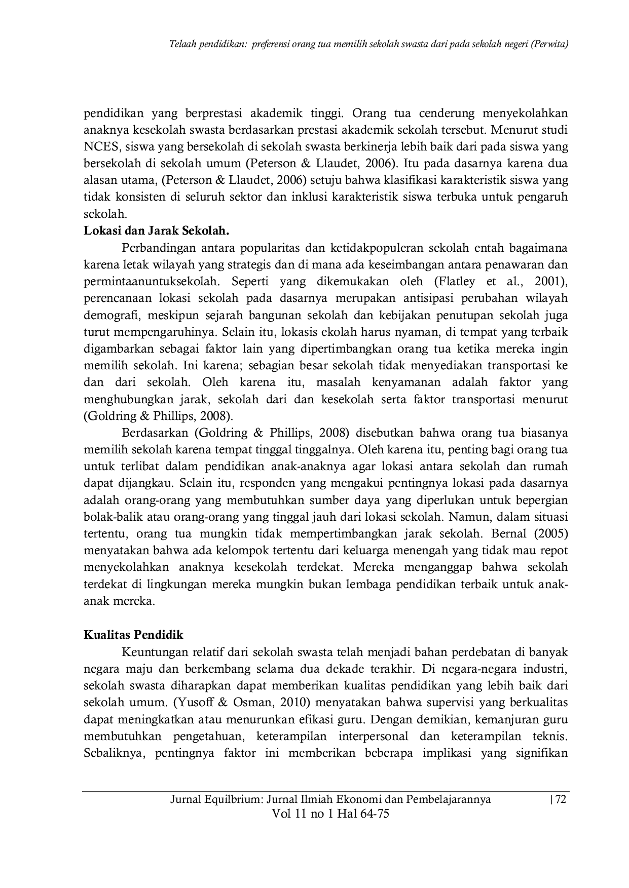 JURIS Telaah pendidikan preferensi orang tua memilih sekolah swasta daripada sekolah negeri