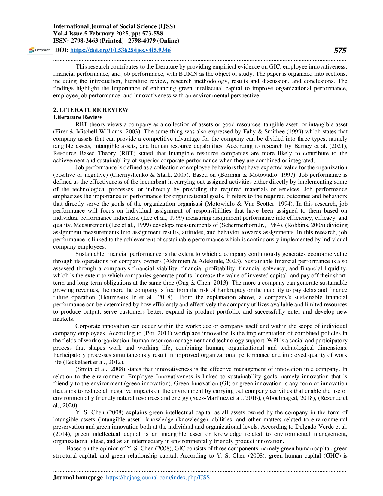 JURIS The Role of Green Intellectual Capital and Employee Innovativeness in Enhancing Job and Financial Performance Insights From Indonesia s State Owned Enterprises