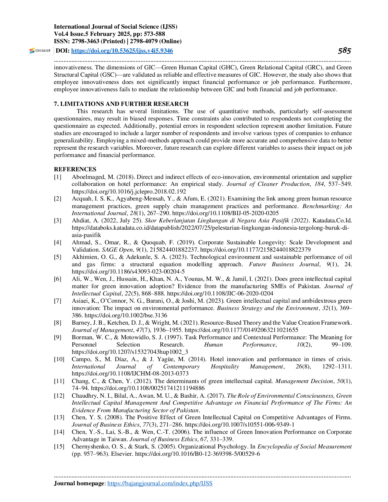 JURIS The Role of Green Intellectual Capital and Employee Innovativeness in Enhancing Job and Financial Performance Insights From Indonesia s State Owned Enterprises