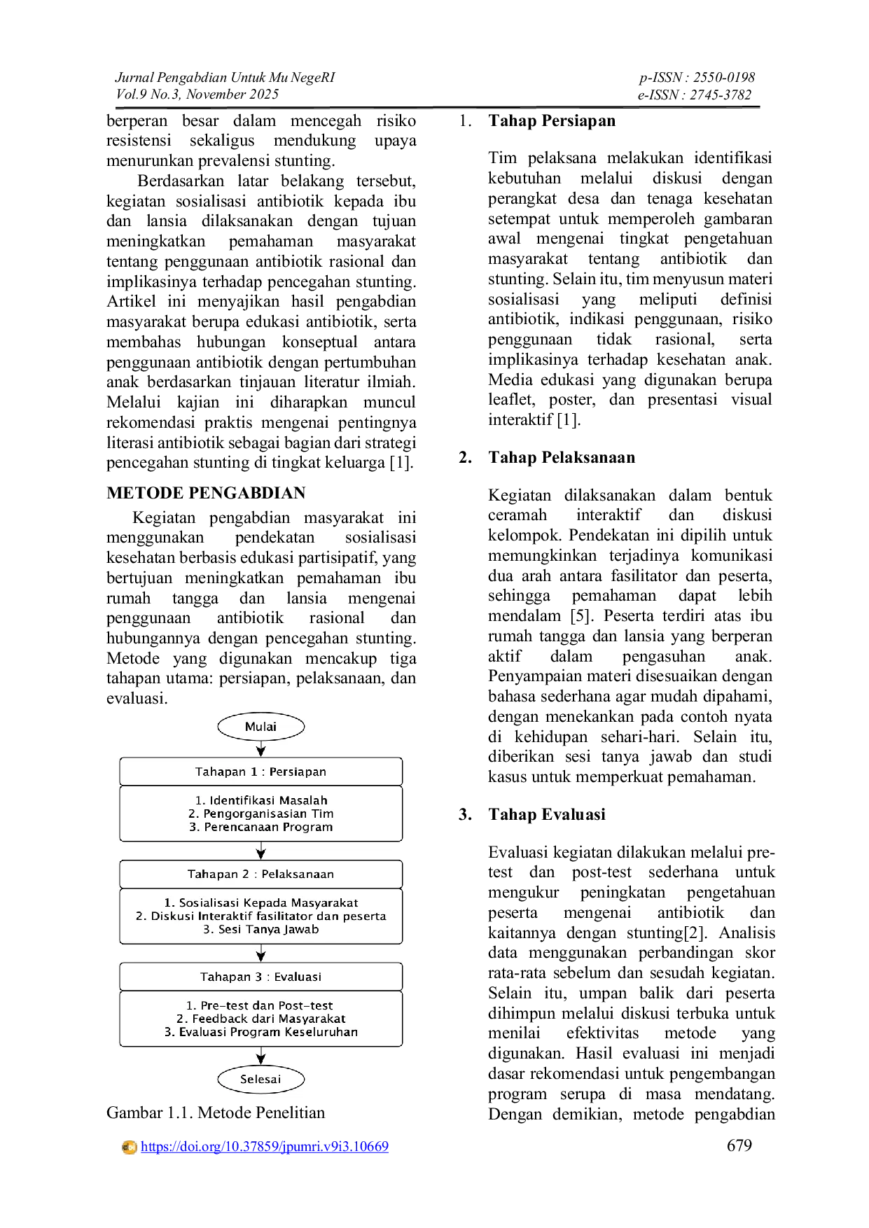 JURIS Edukasi Antibiotik Untuk Keluarga Sebagai Upaya Preventif Terhadap Risiko Stunting Pada Anak Desa Sungai Kayu Ara