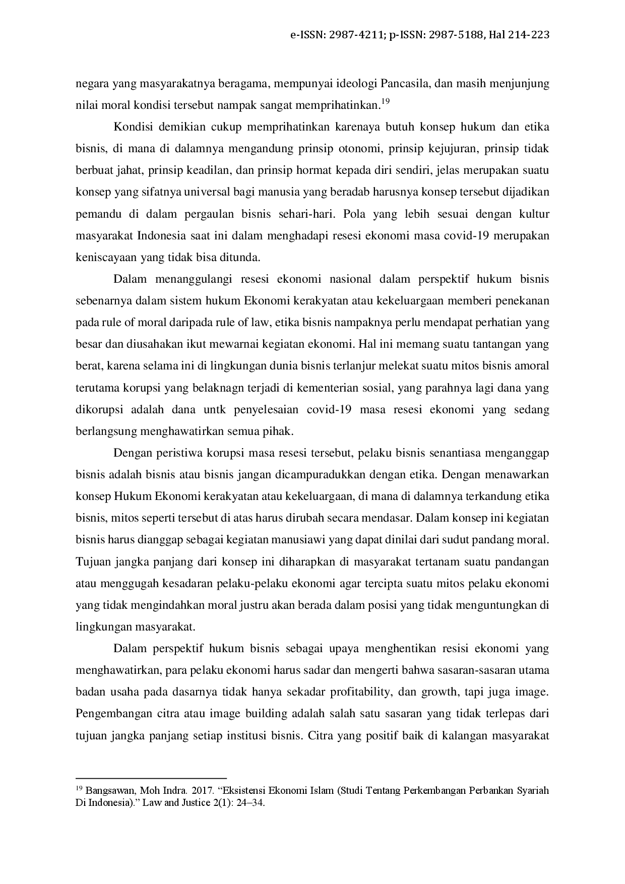 juris Resesi Ekonomi Dan Implikasinya Dari Perspektif Hukum Bisnis