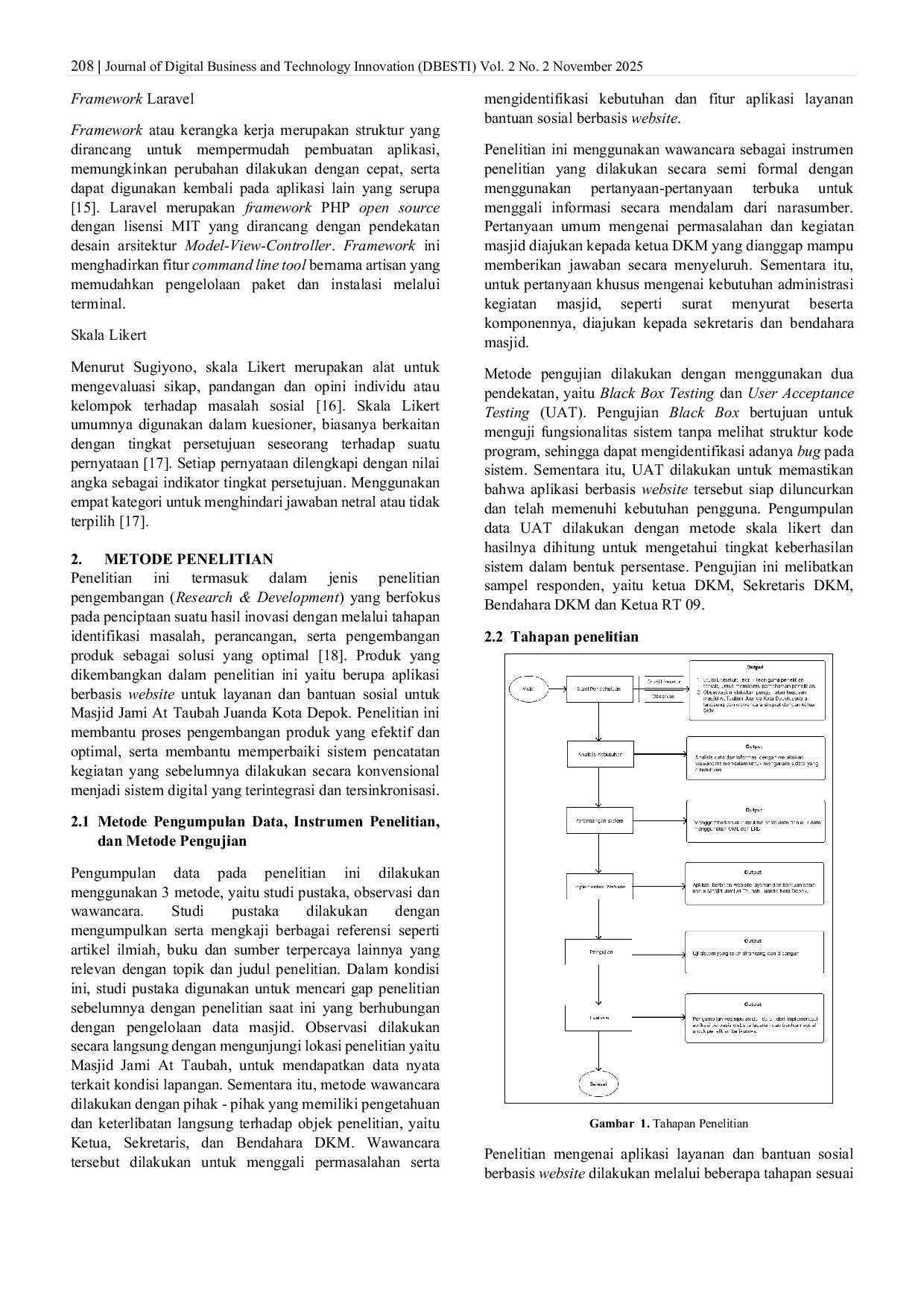 JURIS Pengembangan Aplikasi Web Layanan Sosial Masjid Jami At Taubah Juanda Menggunakan Framework Laravel