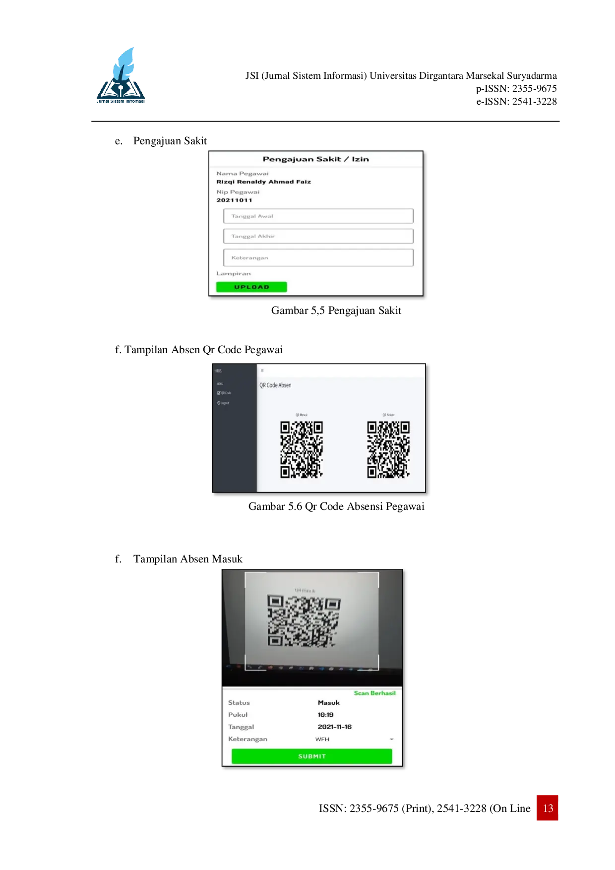 JURIS Sistem Informasi Absensi Kepegawaian Menggunakan Metode Response Code Pada Kantor Dinas Kota Bekasi