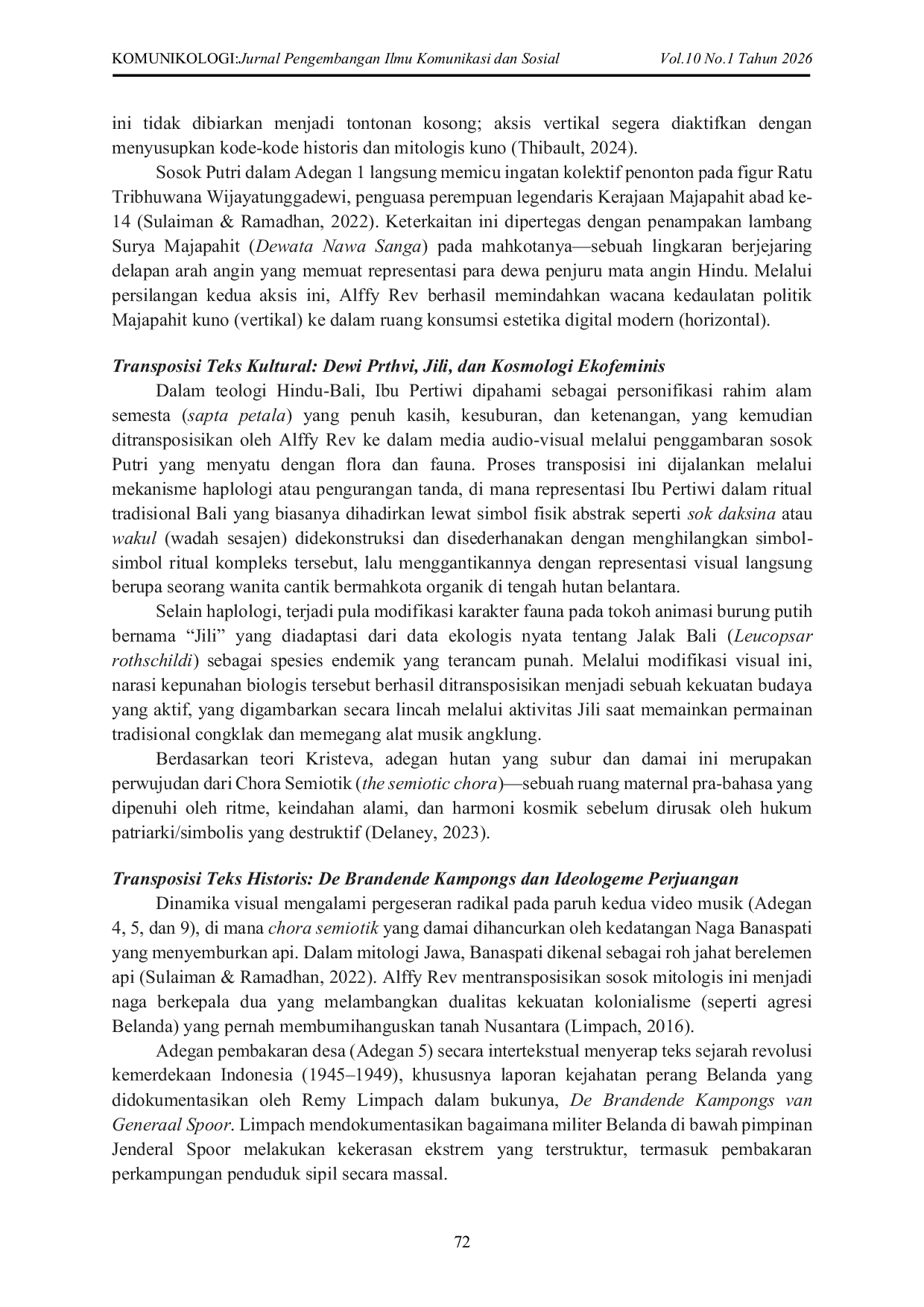 JURIS Representation of Ibu Pertiwi in the Video Clip Wonderland Indonesia 2 Kristeva s Intertextuality Analysis