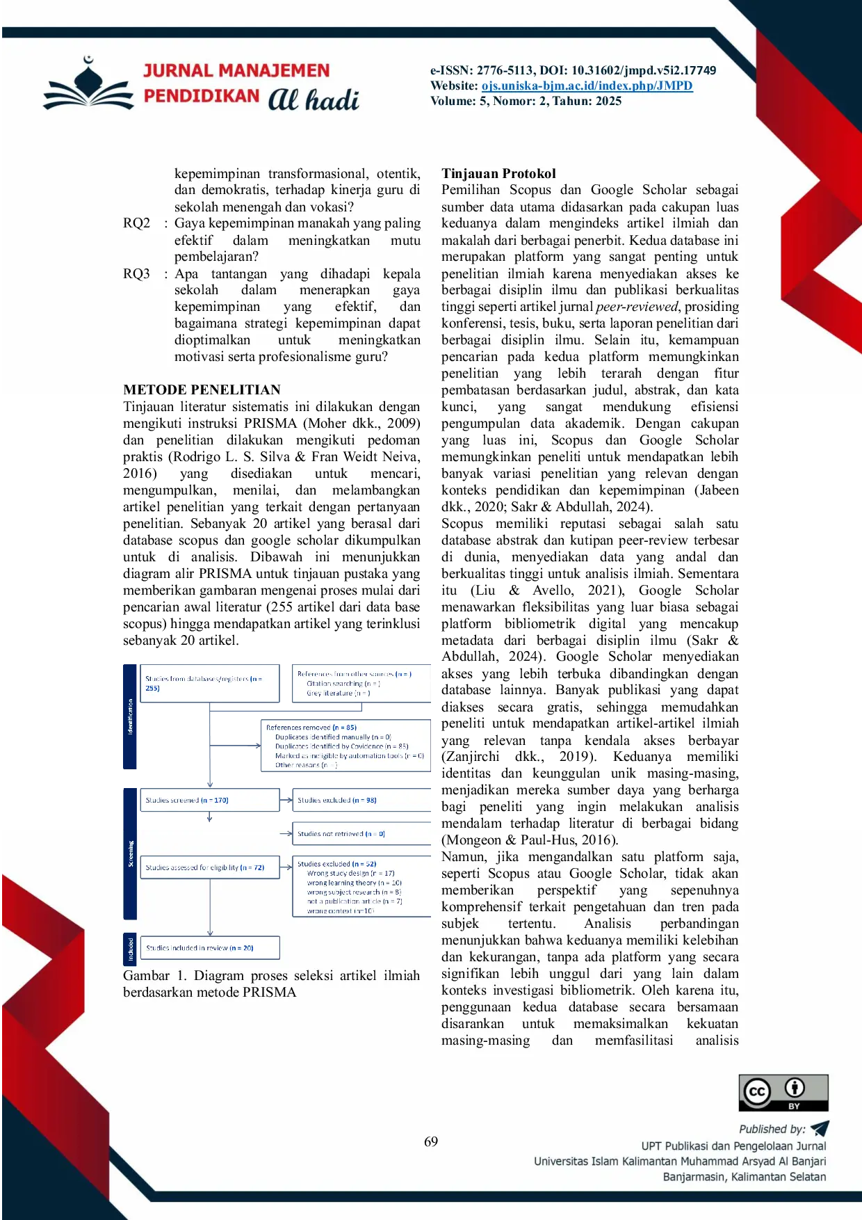 JURIS Peran Gaya Kepemimpinan Dalam Mendorong Kinerja Guru Dan Peningkatan Mutu Pembelajaran Tinjauan Literatura Sistematis