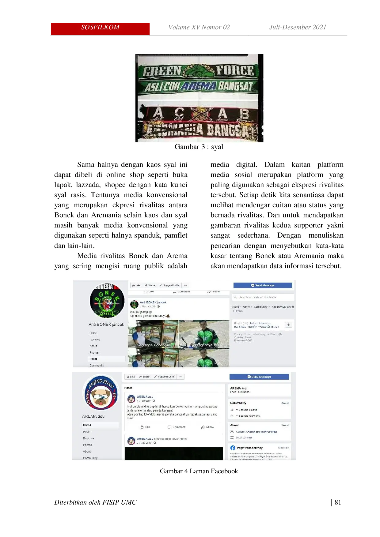 JURIS Rivalitas Bonek Dan Aremania Dalam Perspektif Komunikasi