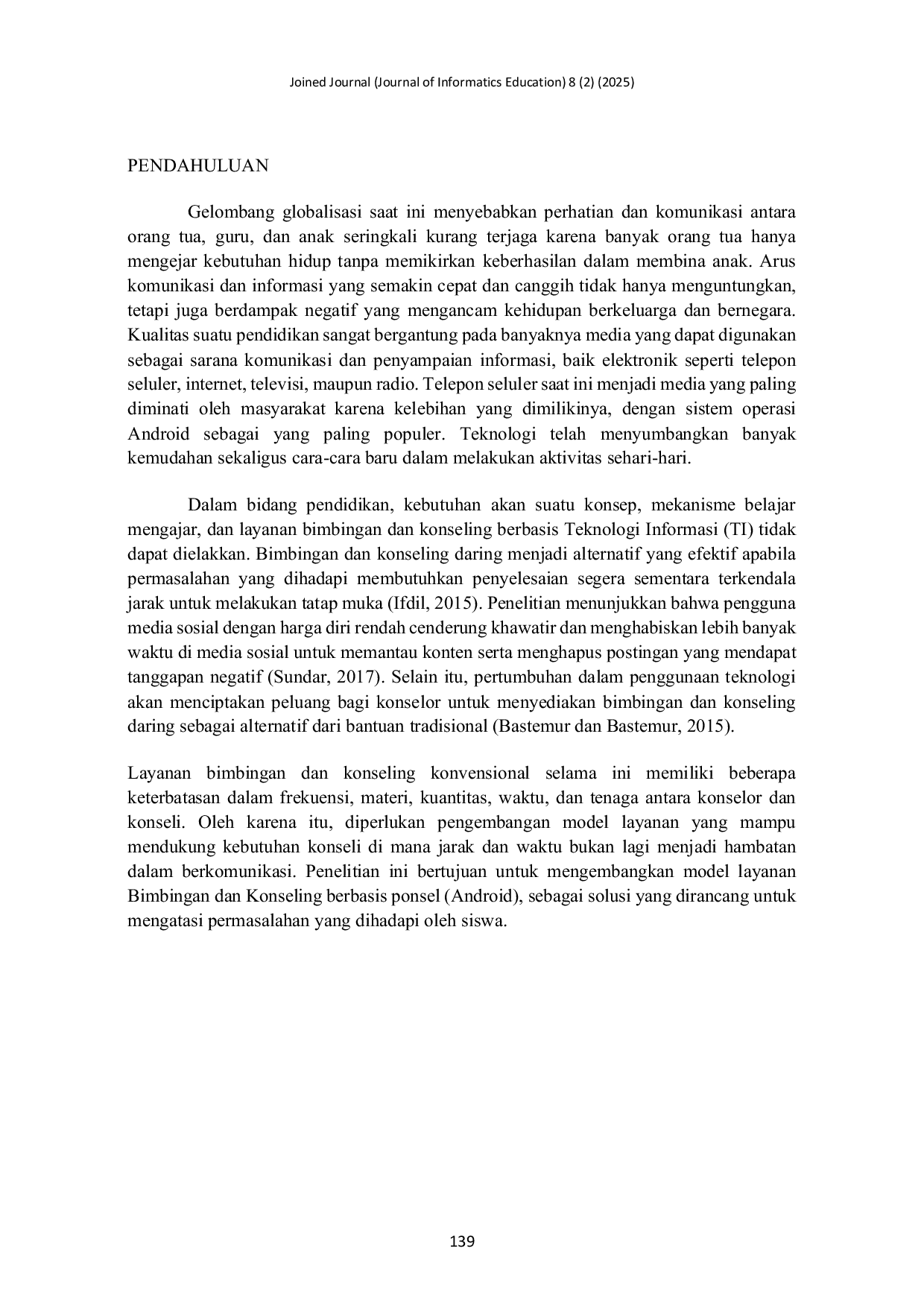 JURIS Pengembangan Model Layanan Bimbingan dan Konseling Berbasis Mobile Android