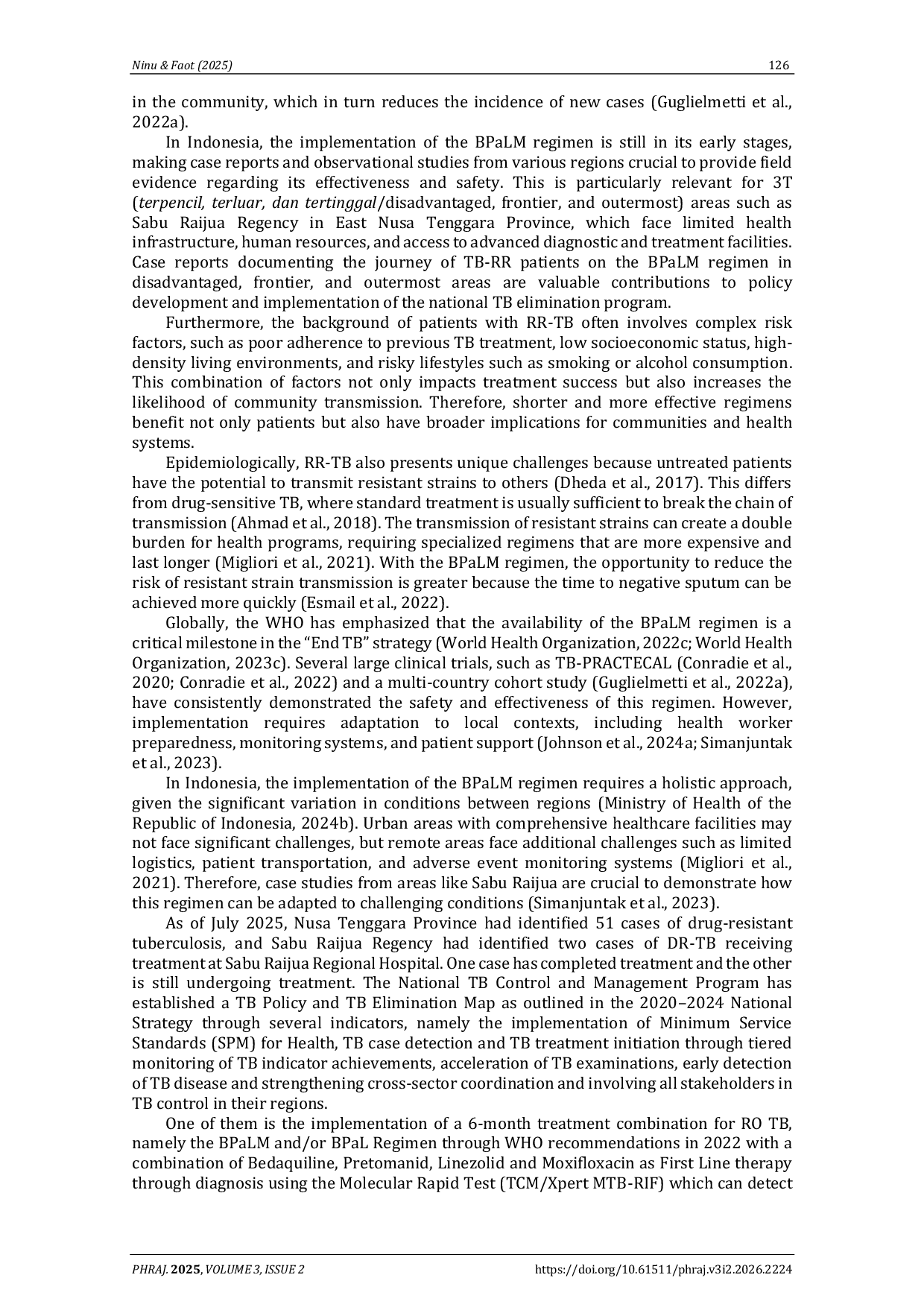 JURIS Effectiveness Of The 6 Month BPaLM Regimen In A Patient With Rifampicin Monoresistant Tuberculosis