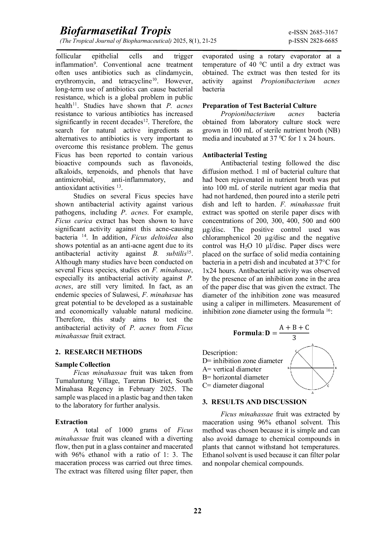 JURIS Evaluation of Ficus minahassae Fruit Extract as a Natural Agent against Propionibacterium acnes