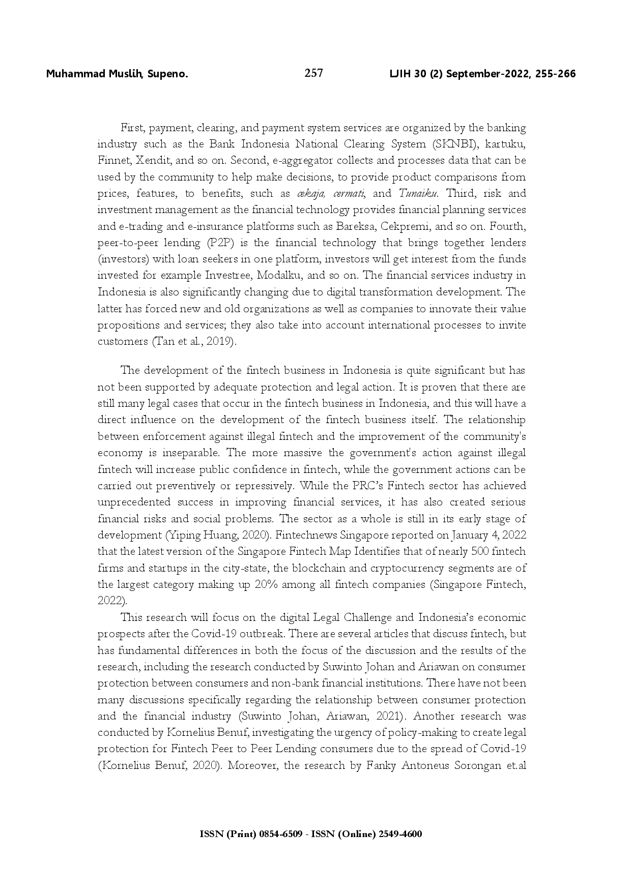 juris Financial technology digital legal challenges and Indonesia s economic prospects after Covid 19 outbreak