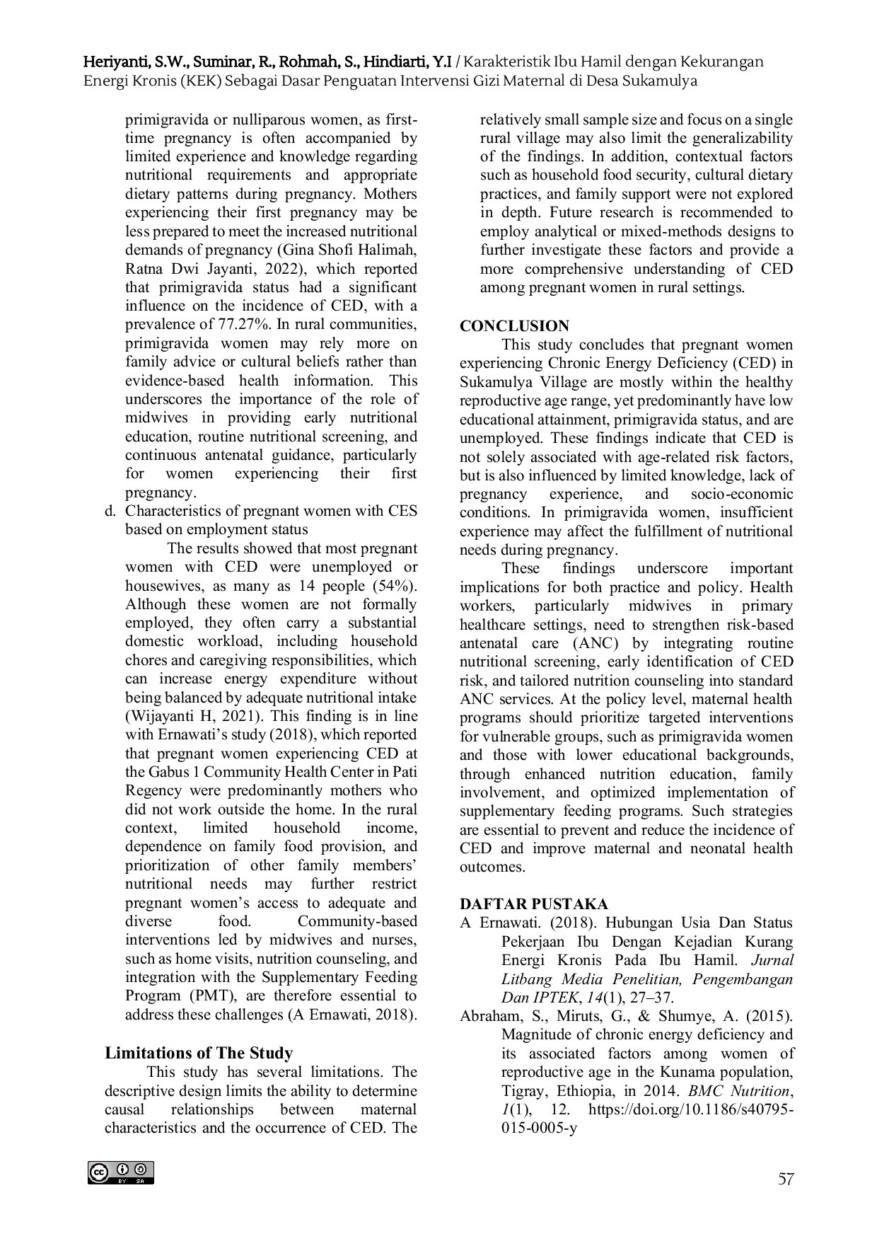 JURIS Karakteristik Ibu Hamil dengan Kekurangan Energi Kronis KEK Sebagai Dasar Penguatan Intervensi Gizi Maternal di Desa Sukamulya