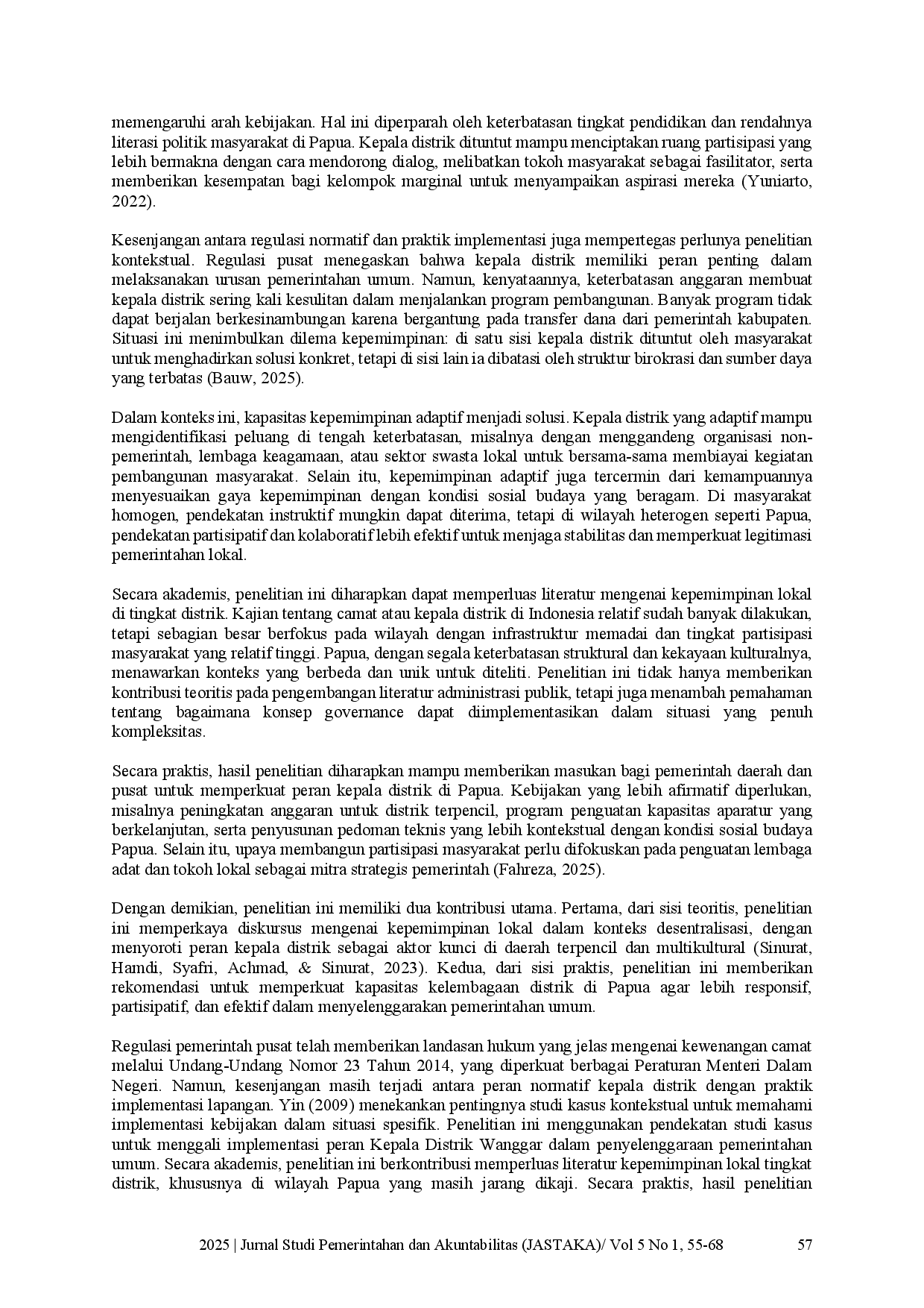 juris Implementasi Peran Kepala Distrik dalam Penyelenggaraan Pemerintahan Umum