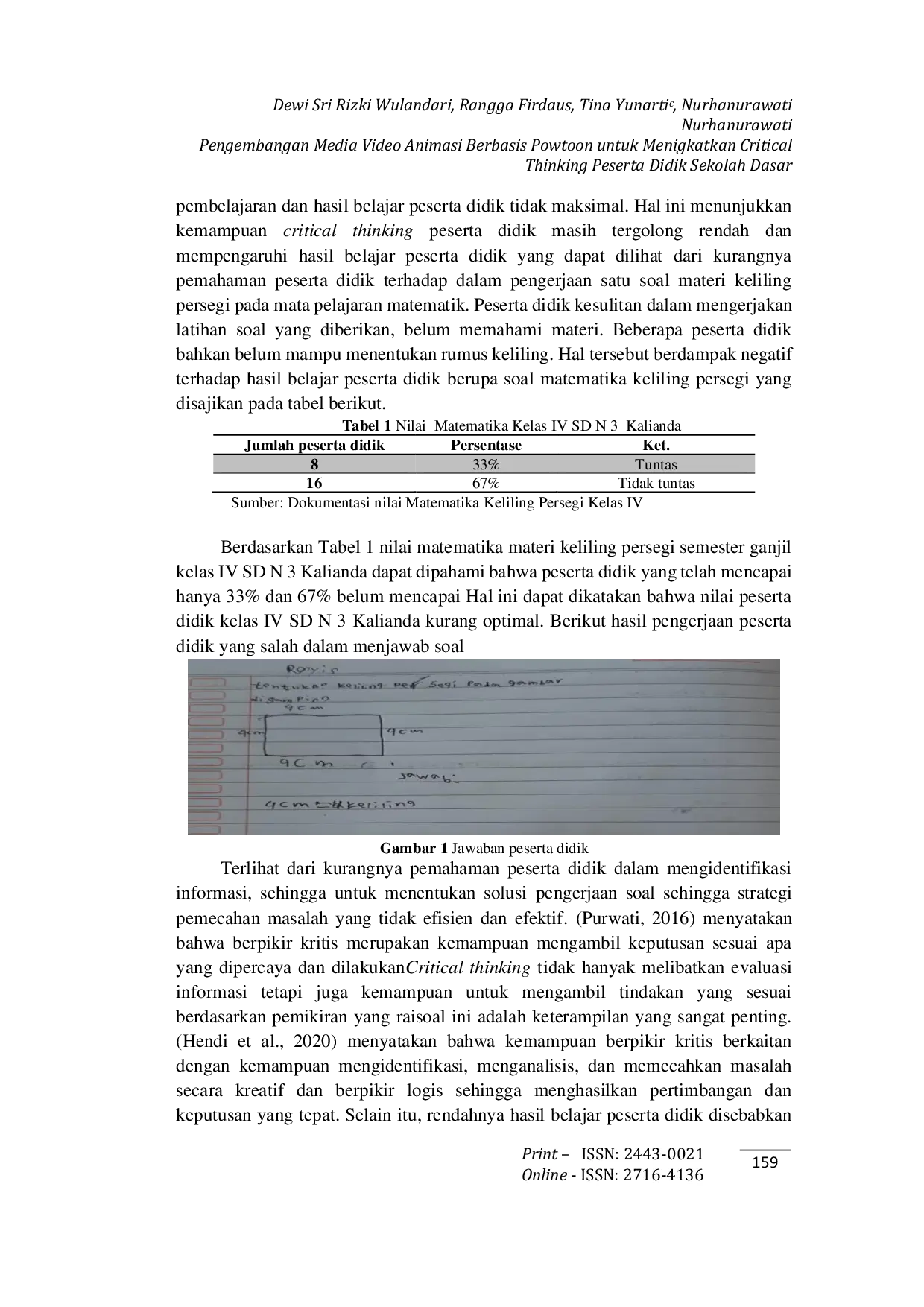 JURIS Pengembangan Media Video Animasi Berbasis Powtoon untuk Meningkatkan Critical Thinking Peserta Didik Sekolah Dasar