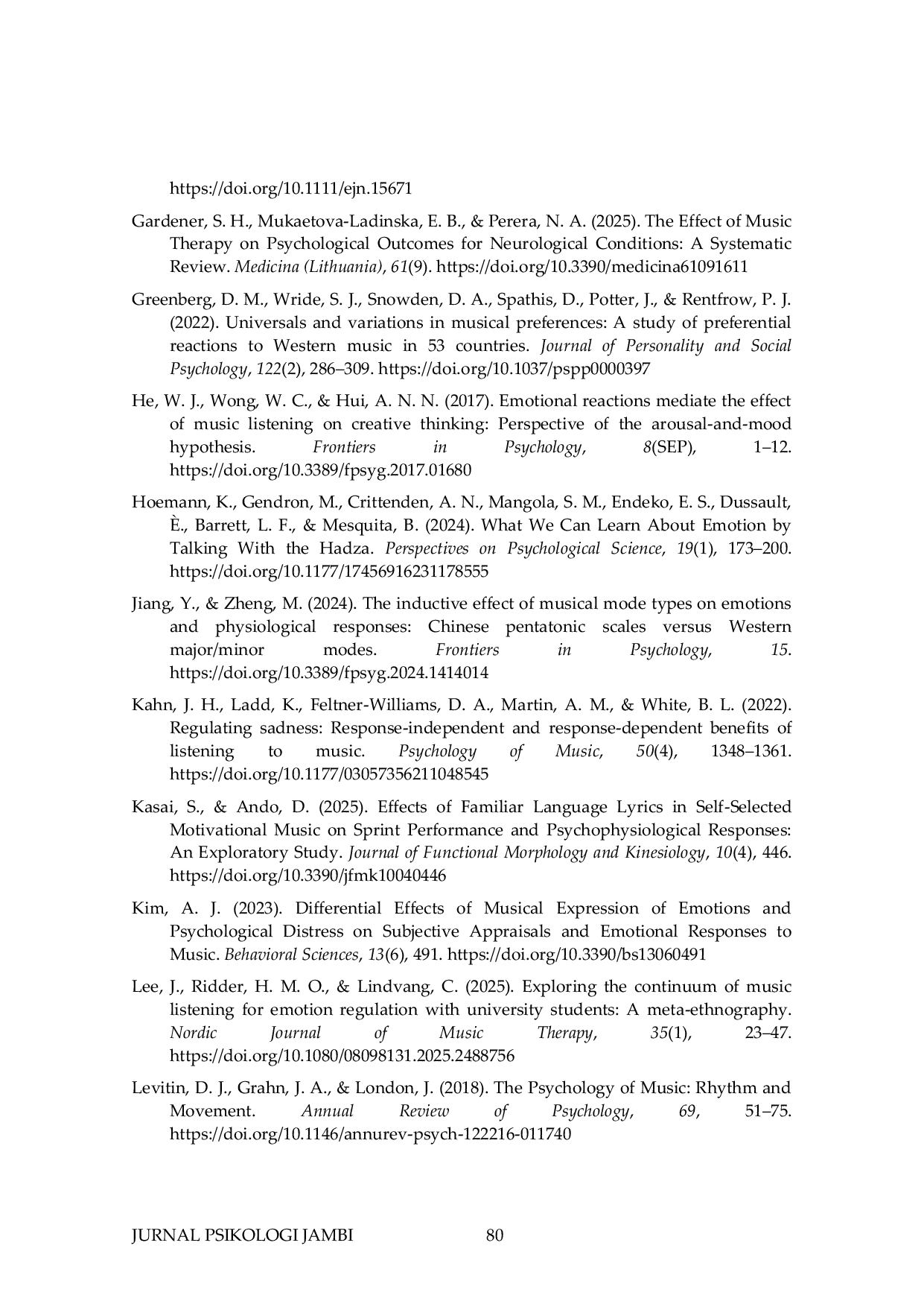 JURIS The MUSIC AND EMOTIONAL EXPERIENCE IN LISTENING AND FEELING FROM PSYCHOLOGICAL AND EXPERIENTIAL PERSPECTIVES English