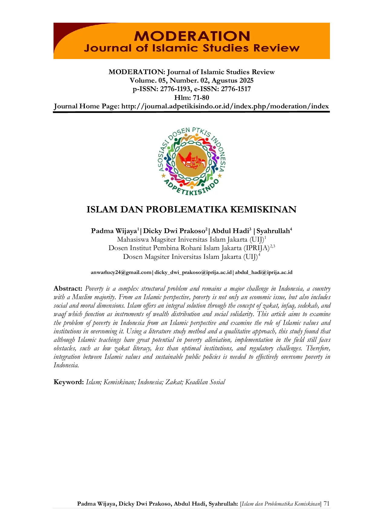 JURIS Islam Dan Problematika Kemiskinan