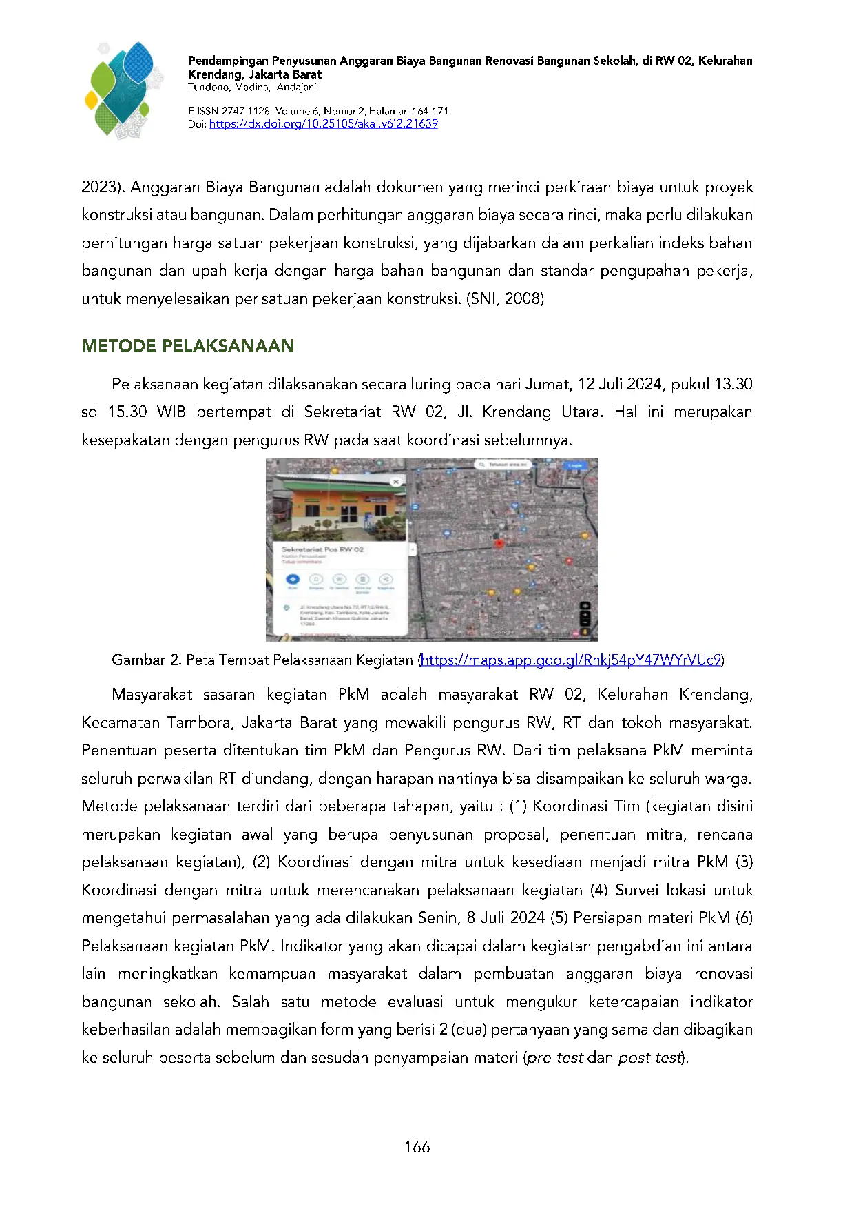 JURIS Pendampingan Penyusunan Anggaran Biaya Renovasi Bangunan Sekolah Di Rw 02 Kelurahan Krendang Jakarta Barat