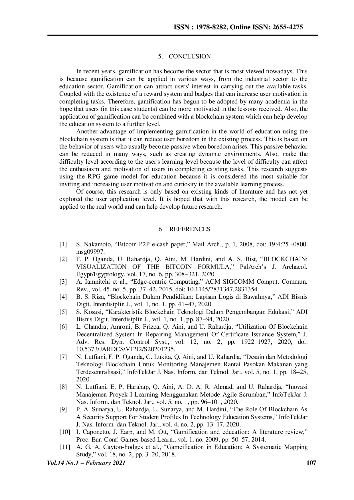 JURIS Gamification Based On Blockchain Technology To Enhance Student Centered Learning