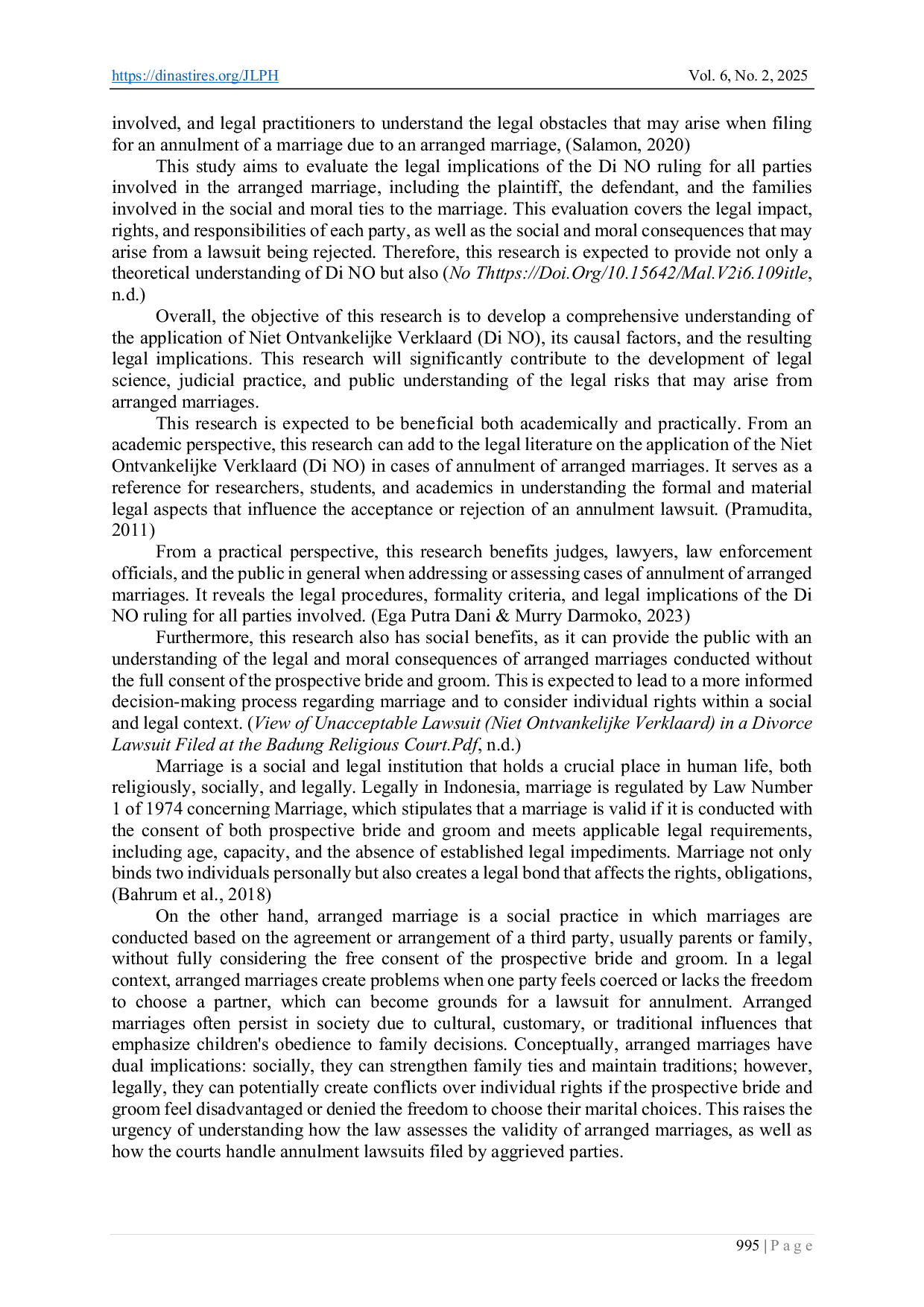 JURIS Niet Ontvankelijke Verklaard Di NO Case of Annulment of Marriage Due to an Arranged Marriage