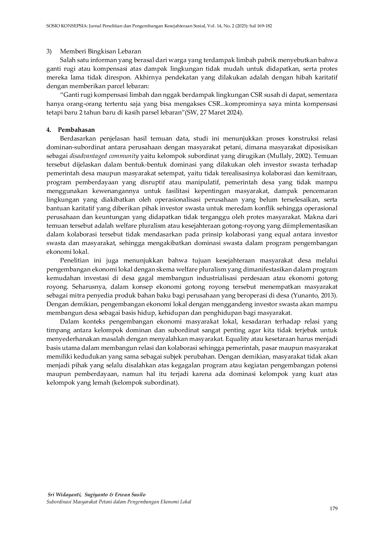 JURIS Subordinasi Masyarakat Petani dalam Pengembangan Ekonomi Lokal