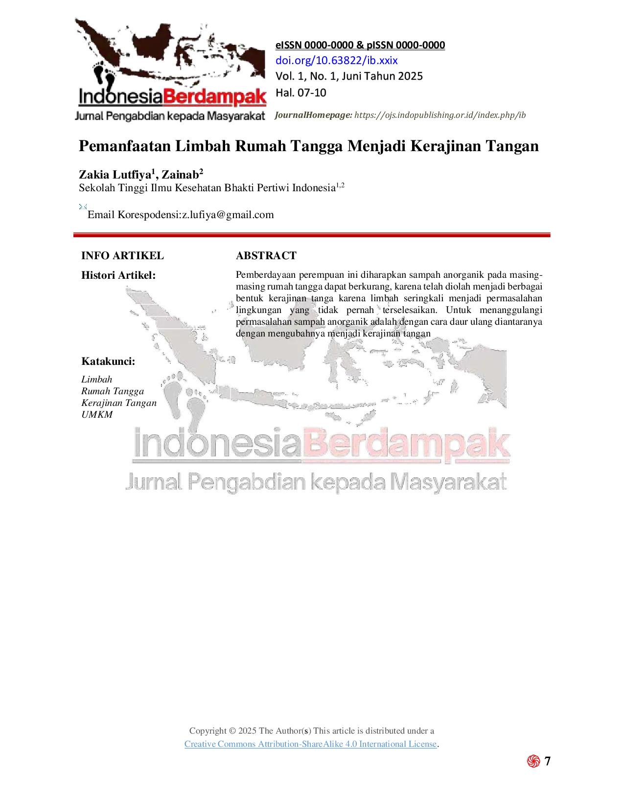 JURIS Pemanfaatan Limbah Rumah Tangga Menjadi Kerajinan Tangan