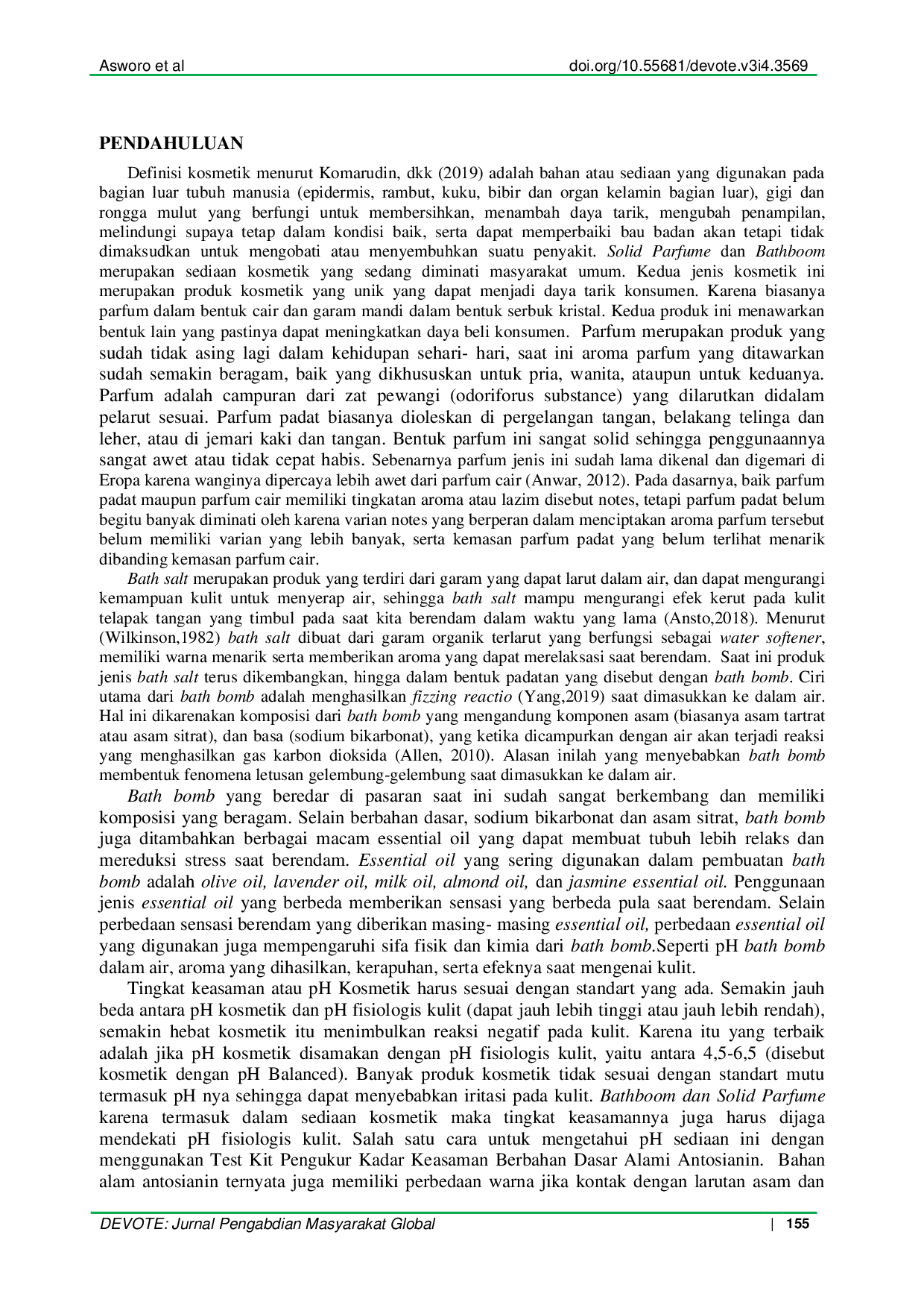 JURIS Pelatihan Pembuatan Bathboom Solid Parfume dan Test Kit Pengukur Kadar Keasaman Berbahan Dasar Alami pada Relawan RBA Ruang Belajar Aqil Kota Malang