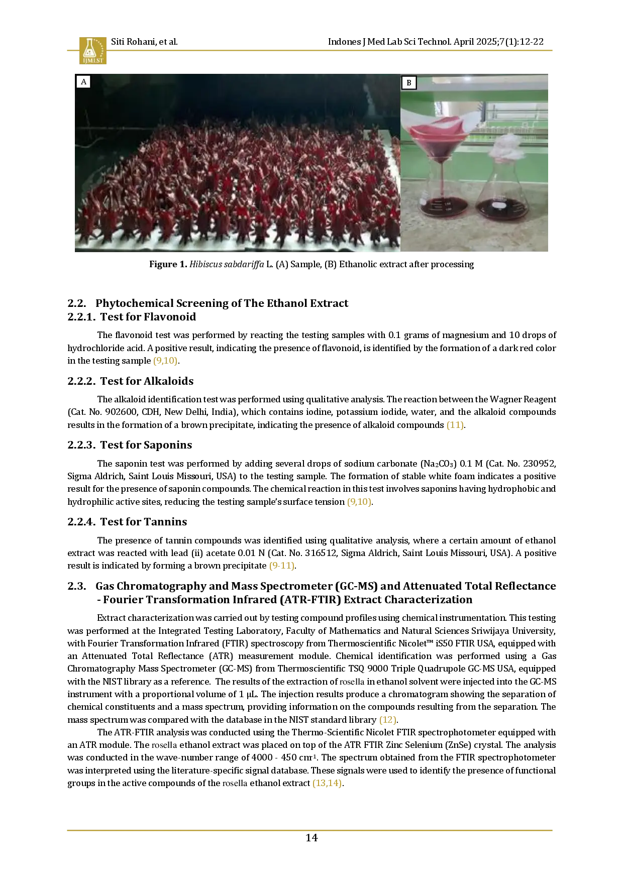 juris Spectroscopic characterization of rosella flower extract Hibiscus sabdariffa L and its antibacterial activity against Enterobacter aerogenes in suspected typhoid cases