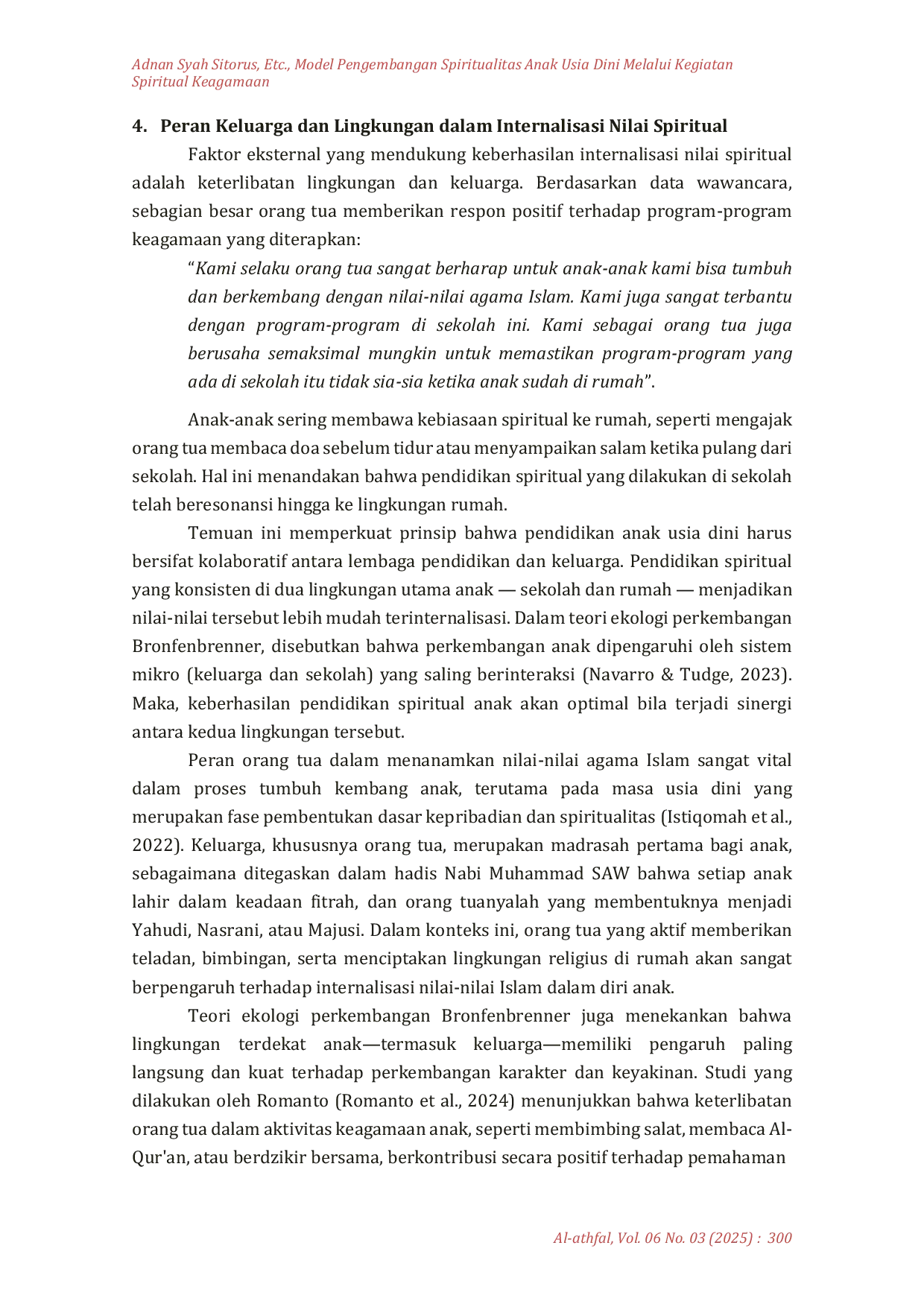 JURIS Model Pengembangan Spiritualitas Anak Usia Dini Melalui Kegiatan Spiritual Keagamaan