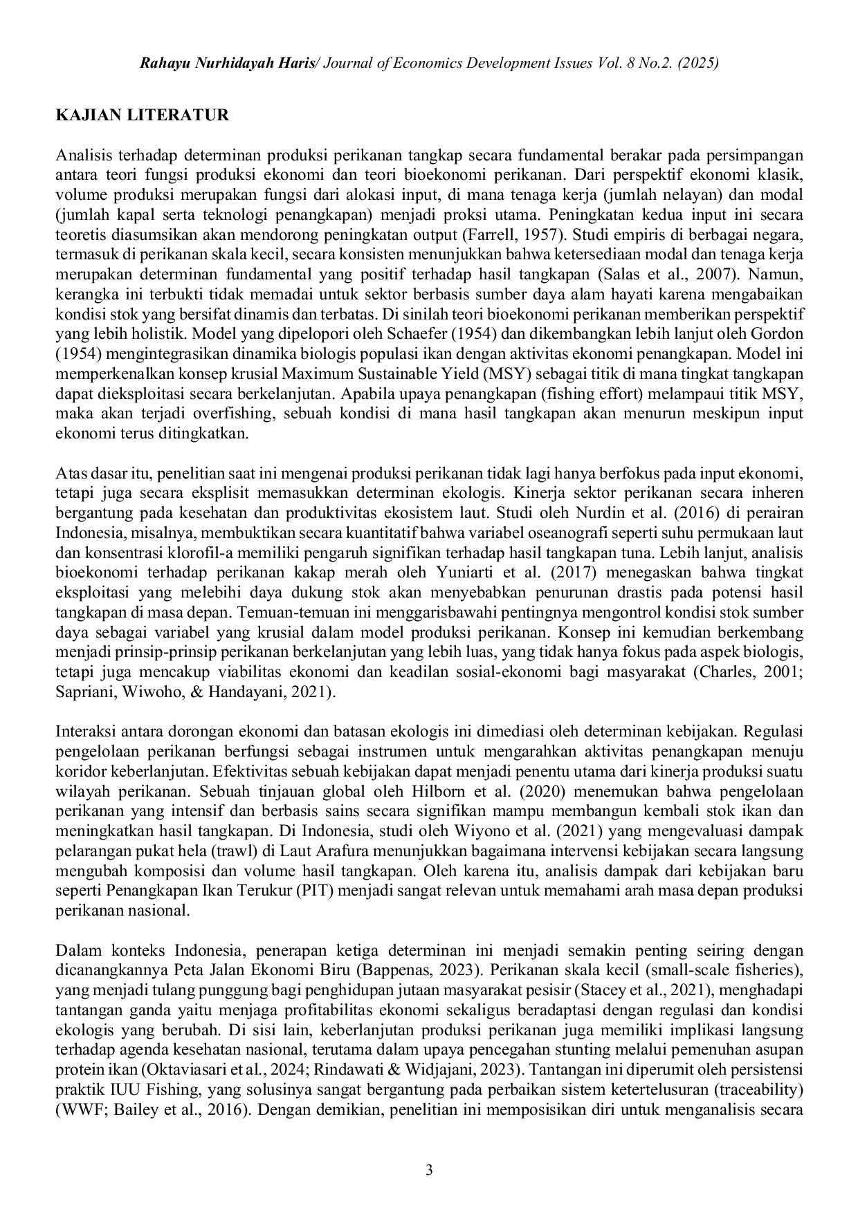 JURIS Produksi Perikanan Tangkap di Indonesia Pendekatan Data Panel pada Aspek Ekonomi Ekologi dan Kebijakan