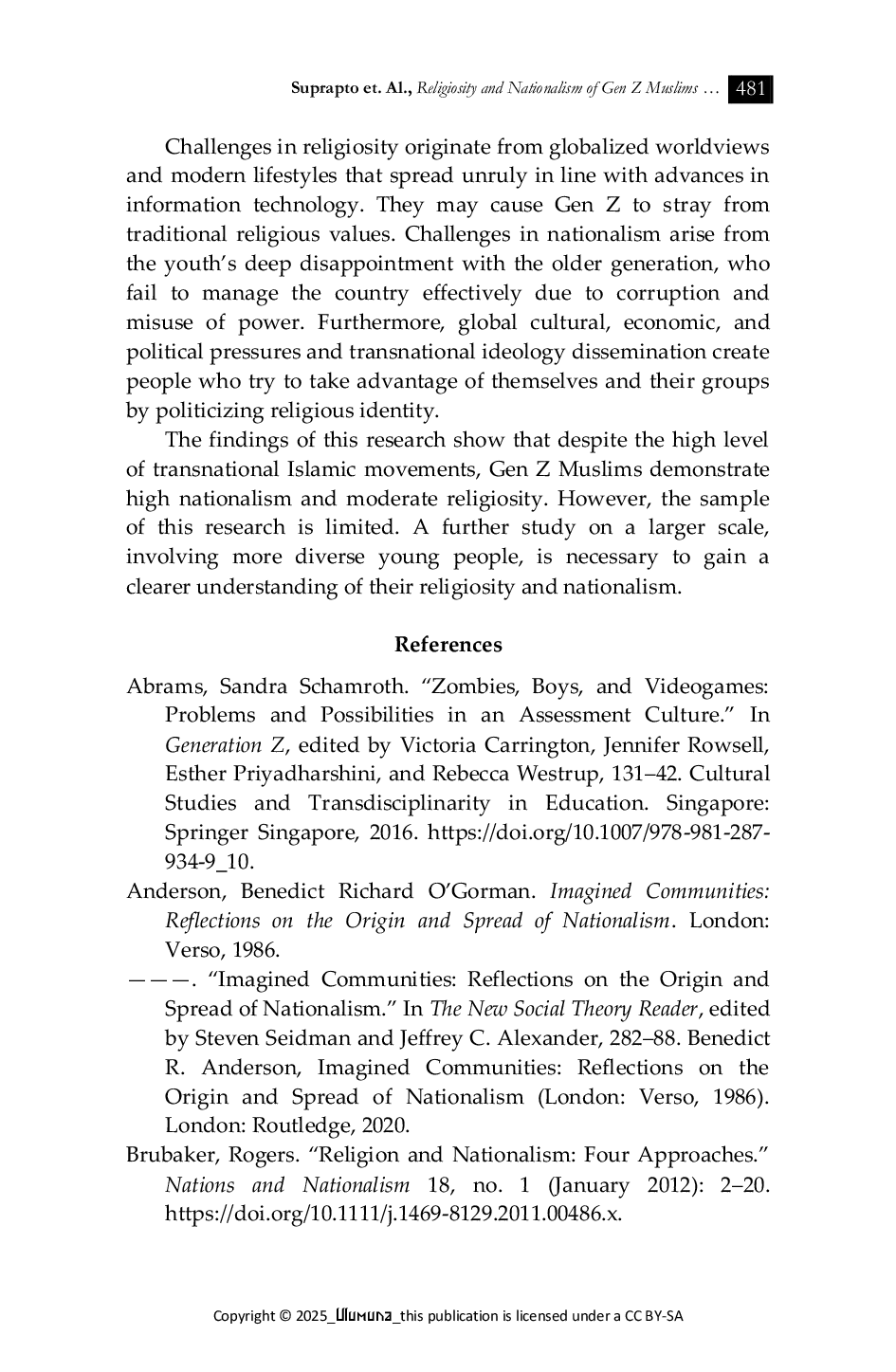 JURIS Religiosity and Nationalism of Gen Z Muslims Aspirations and Challenges for Indonesia s Future