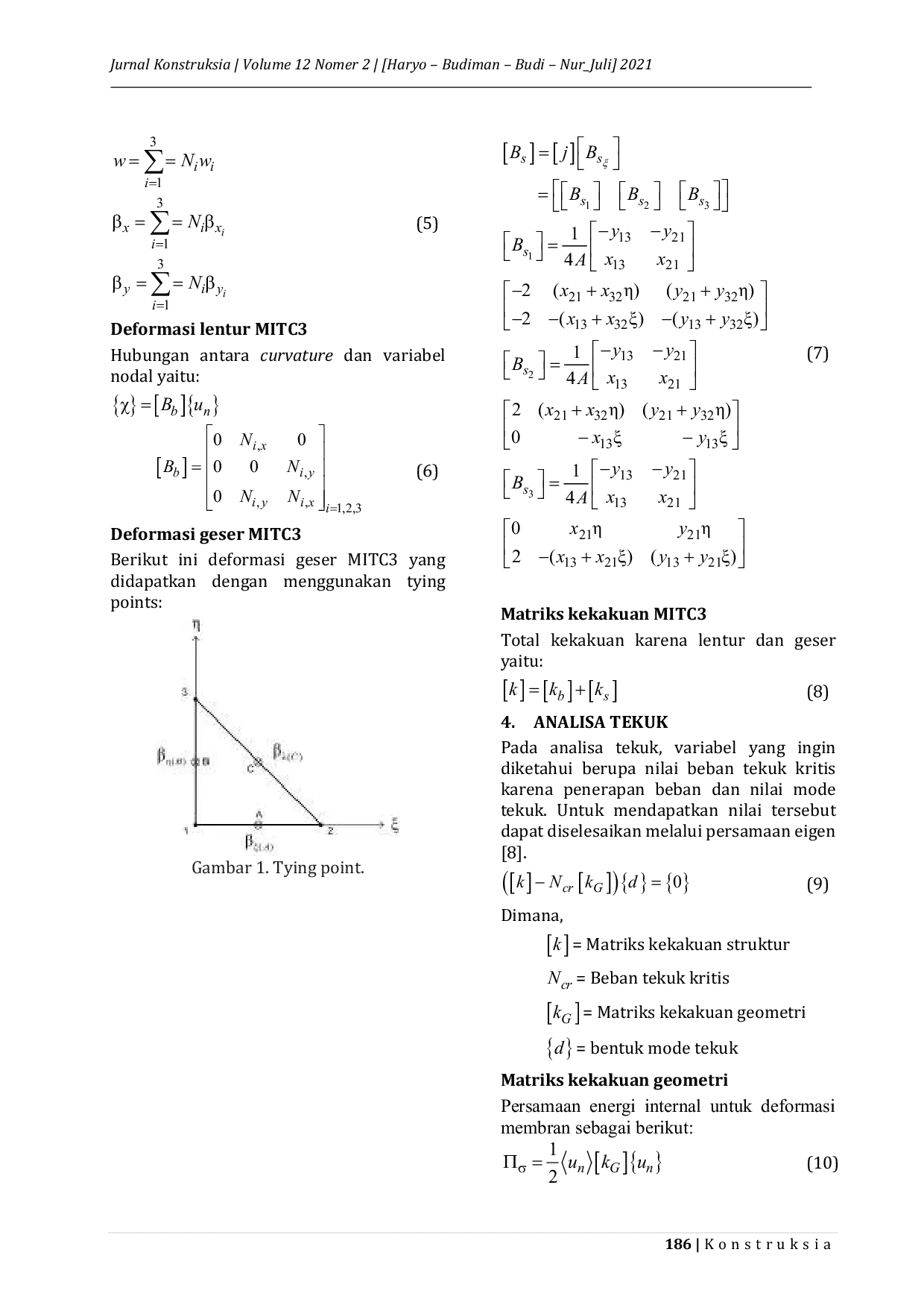 JURIS Perilaku Tekuk Pelat Isotropik Persegi Oleh Beban Uniaksial Dan Biaksial