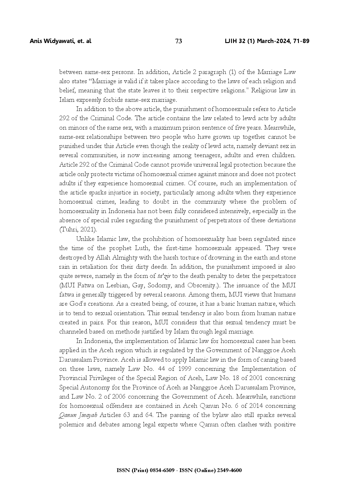 juris Islamic Law s role in developing policies prohibiting homosexuality as a crime against morality in Indonesia