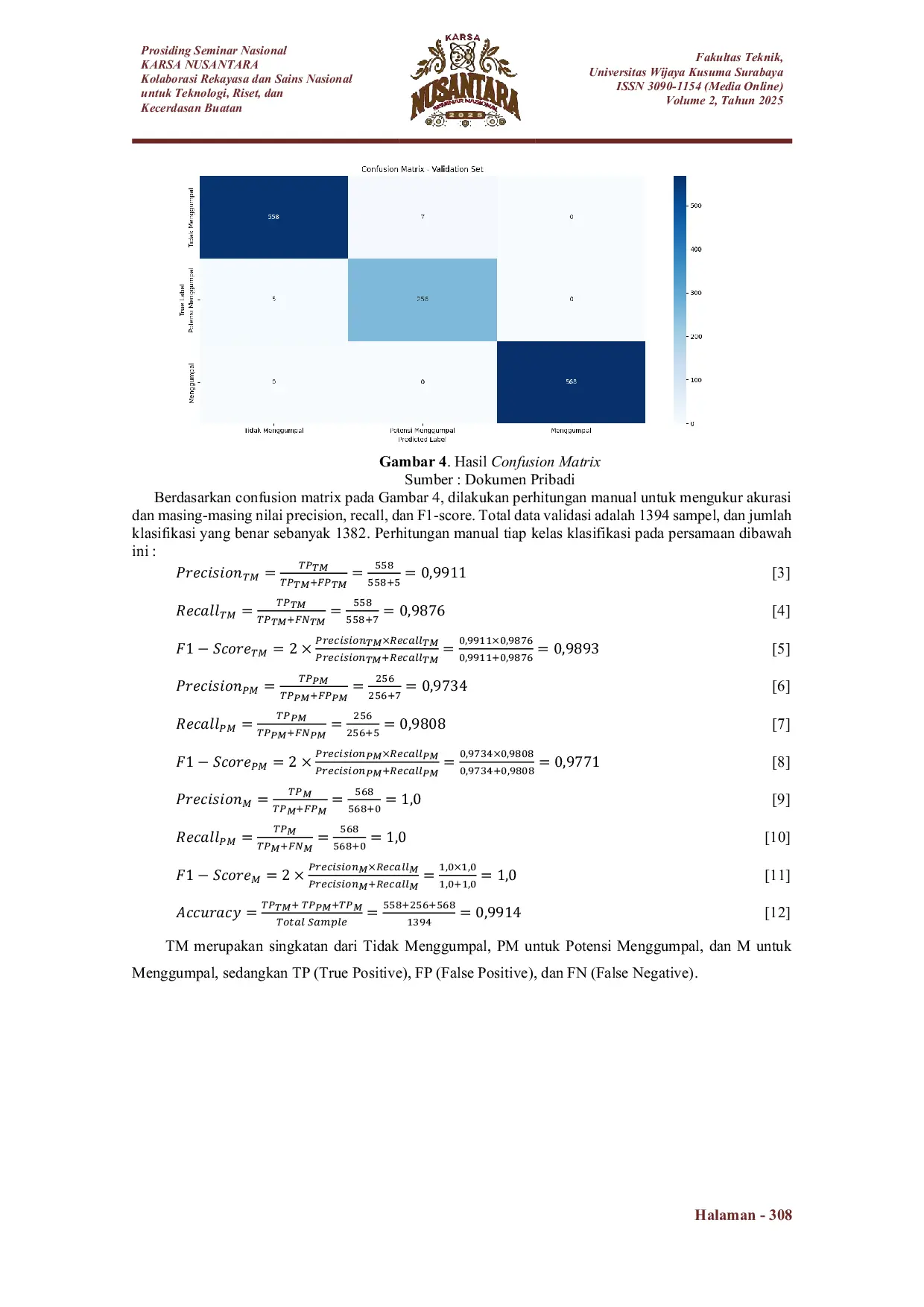JURIS Sistem Klasifikasi Suhu dan Kelembapan untuk Deteksi Dini Risiko Penggumpalan pada Material Granular Higroskopis Menggunakan Metode K Nearest Neighbors