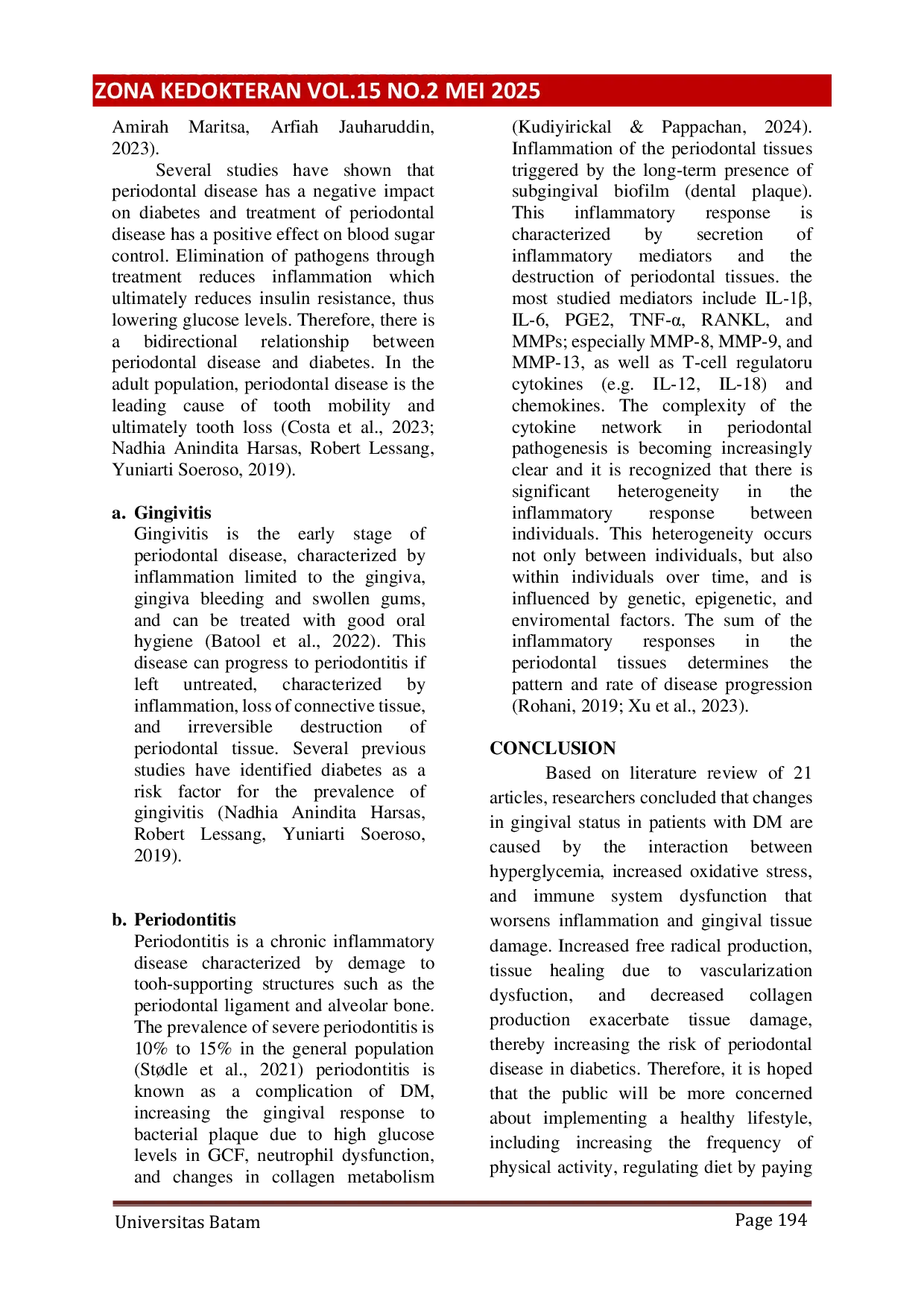 JURIS Perubahan Gingiva pada Pasien Diabetes Melitus Literature Review