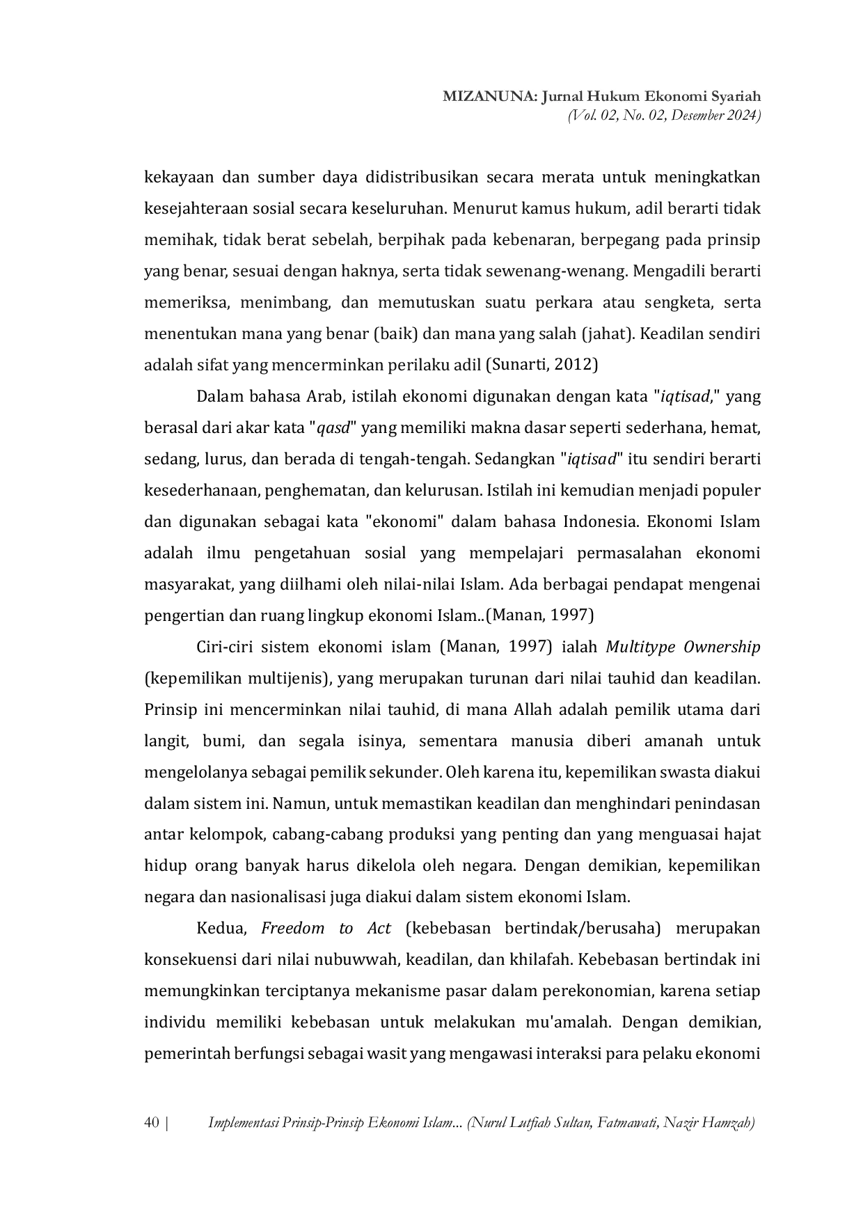 JURIS Implementasi Prinsip Prinsip Ekonomi Islam dalam Mewujudkan Keadilan Sosial di Masyarakat