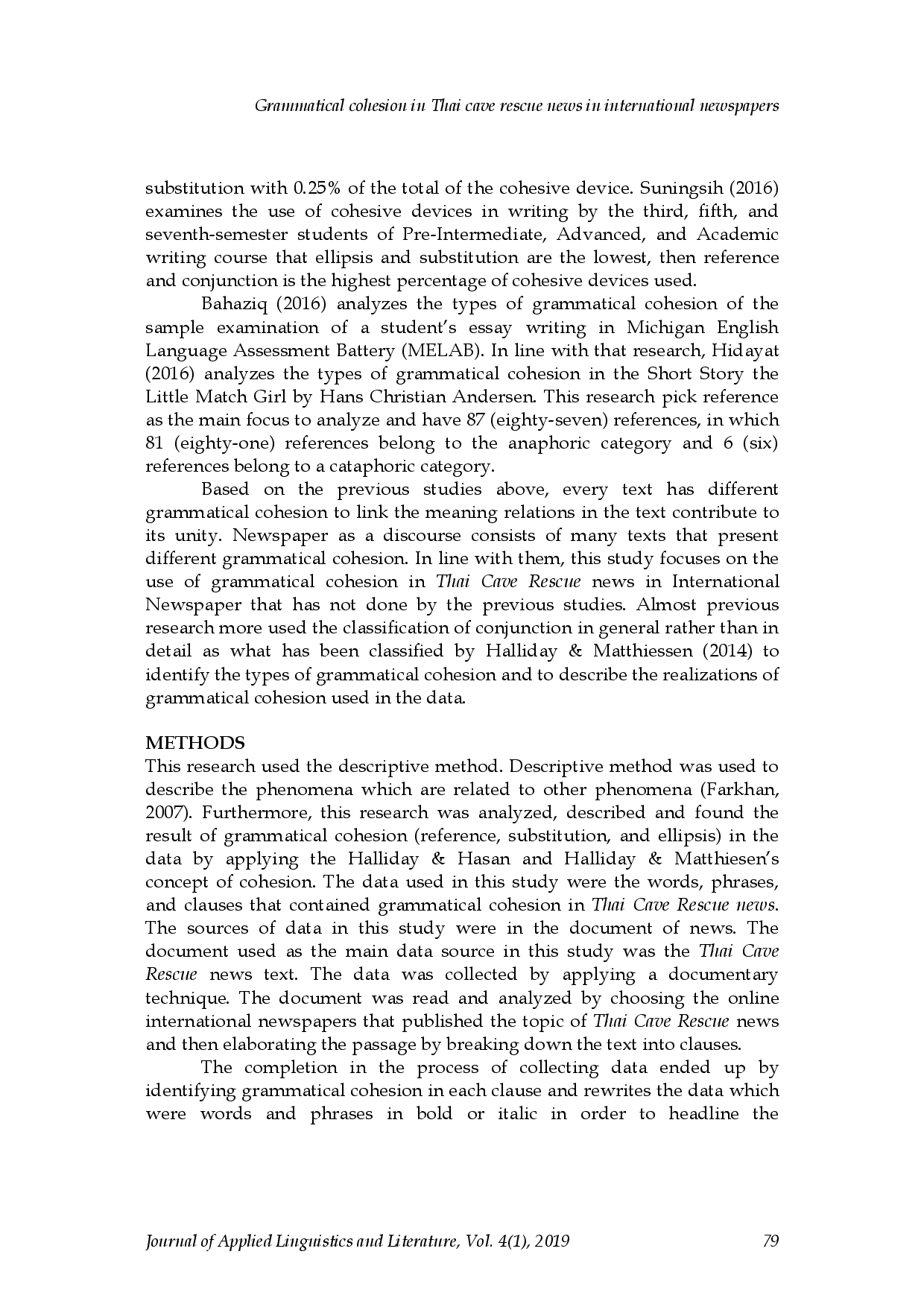 juris Grammatical Cohesion in Thai Cave Rescue News in International Newspapers