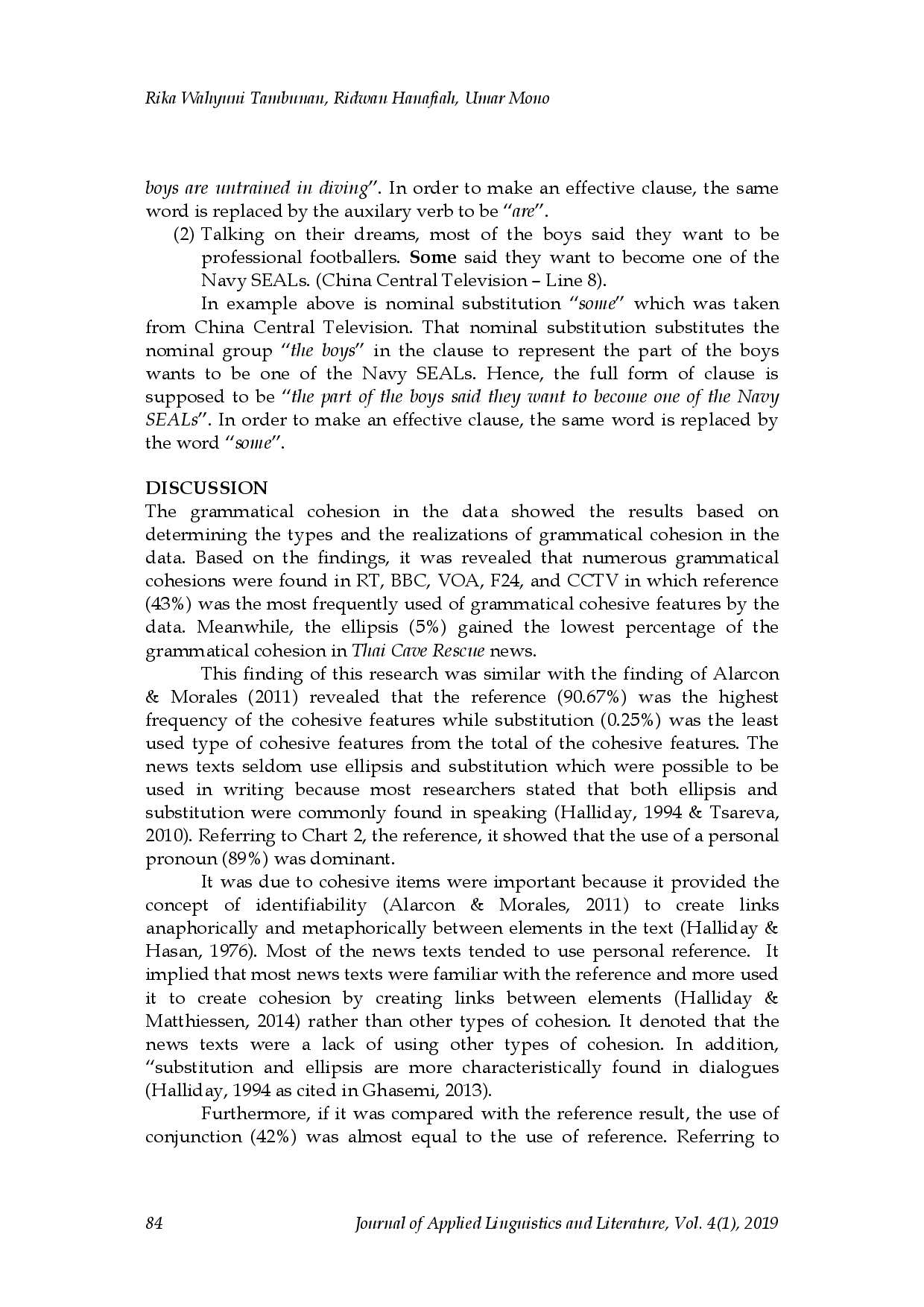 juris Grammatical Cohesion in Thai Cave Rescue News in International Newspapers
