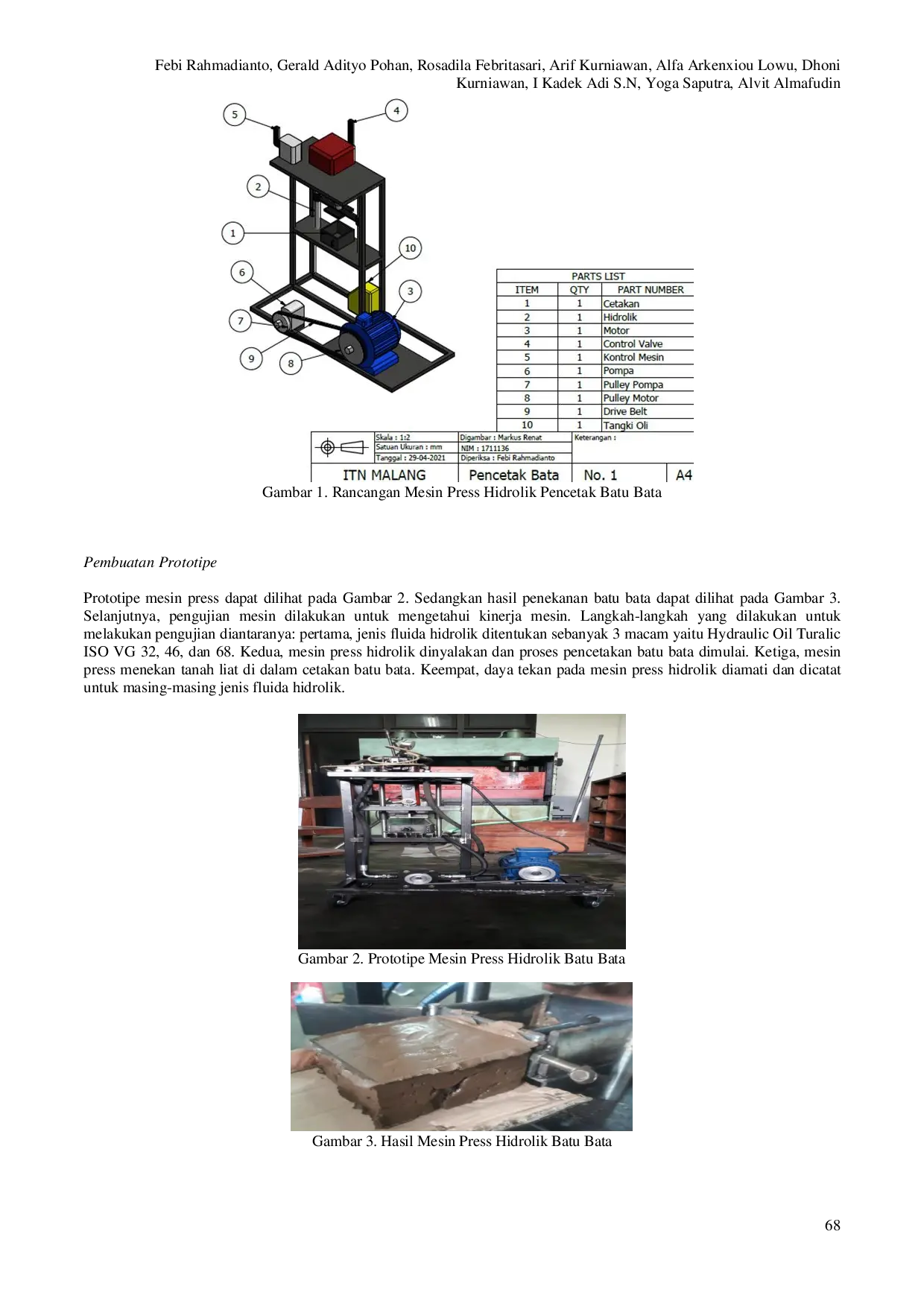 JURIS Peningkatan Kualitas Produksi pada Industri Kecil di Kabupaten Trenggalek melalui Optimasi Viskositas Oli pada Mesin Press