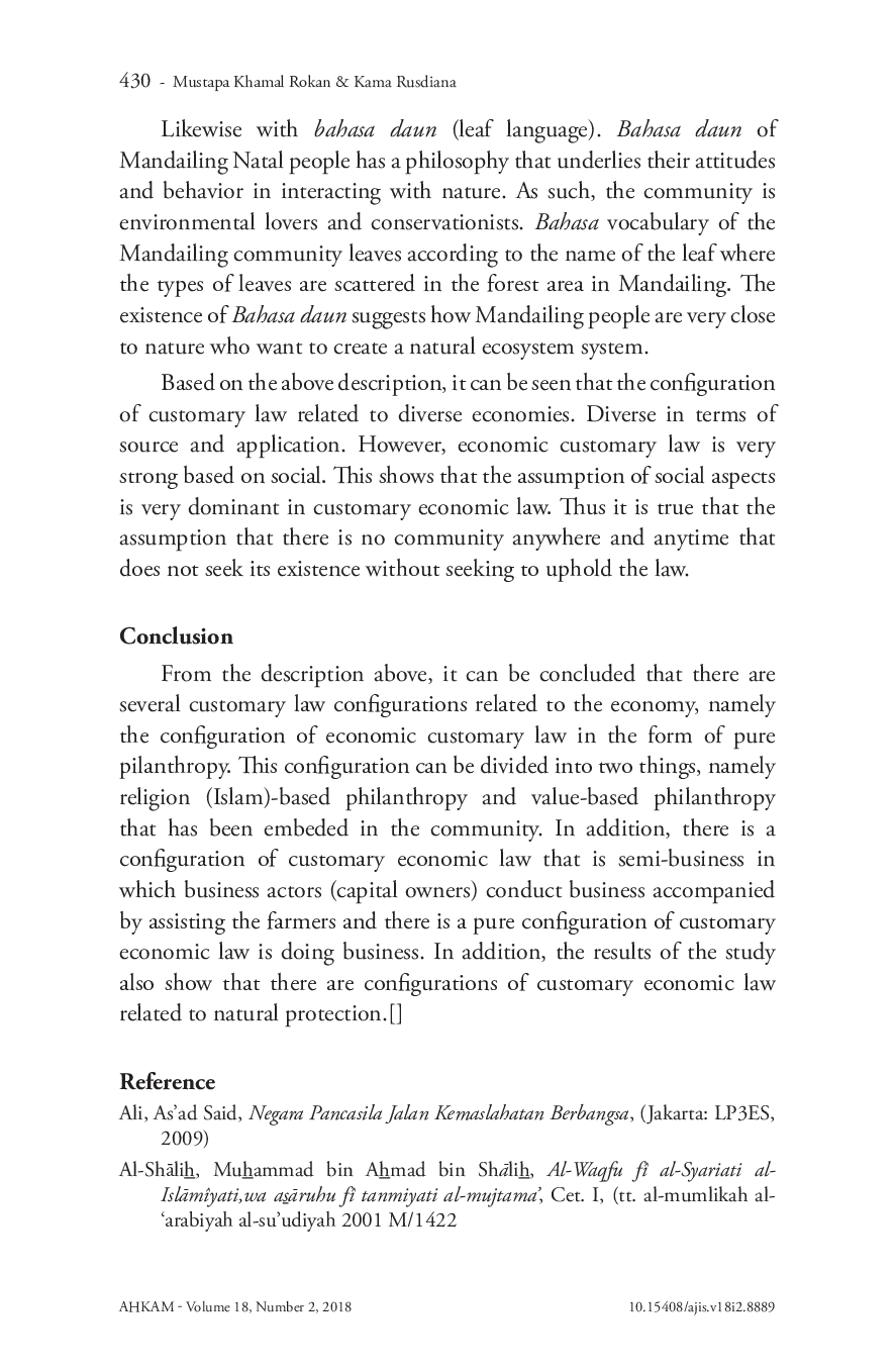 juris Configuration of Costomary Law Related to Economy Economic Adat Law Study in North Sumatera Indonesia