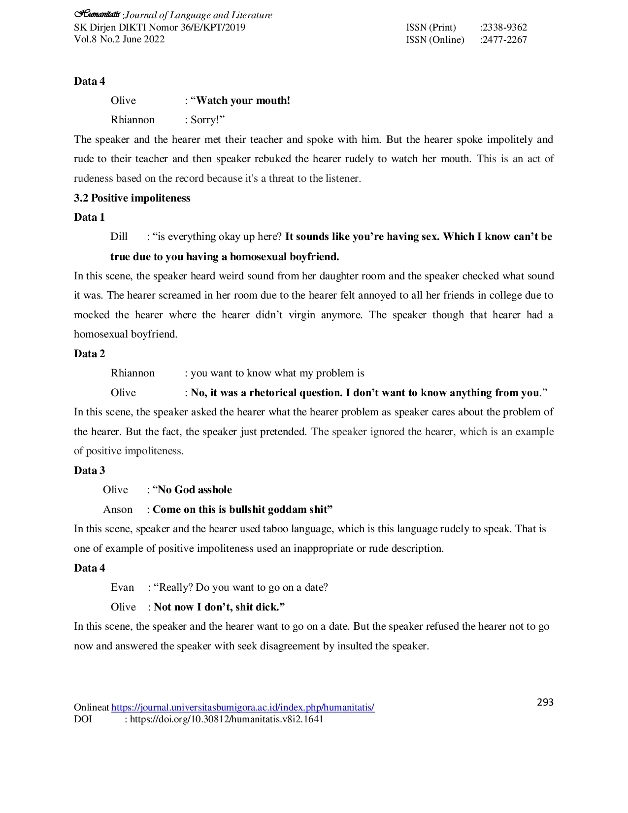 JURIS Impoliteness Strategies Used in the Movie Easy A