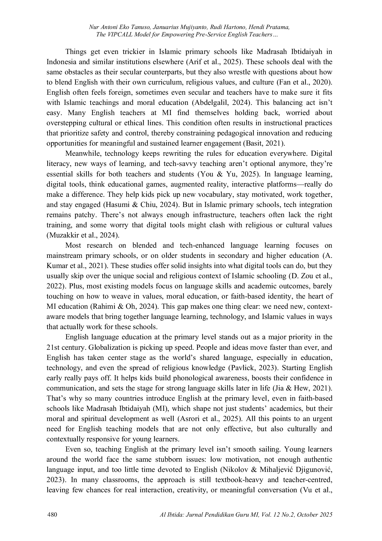 JURIS The VIPCALL Model for Empowering Pre Service English Teachers in Islamic Primary School