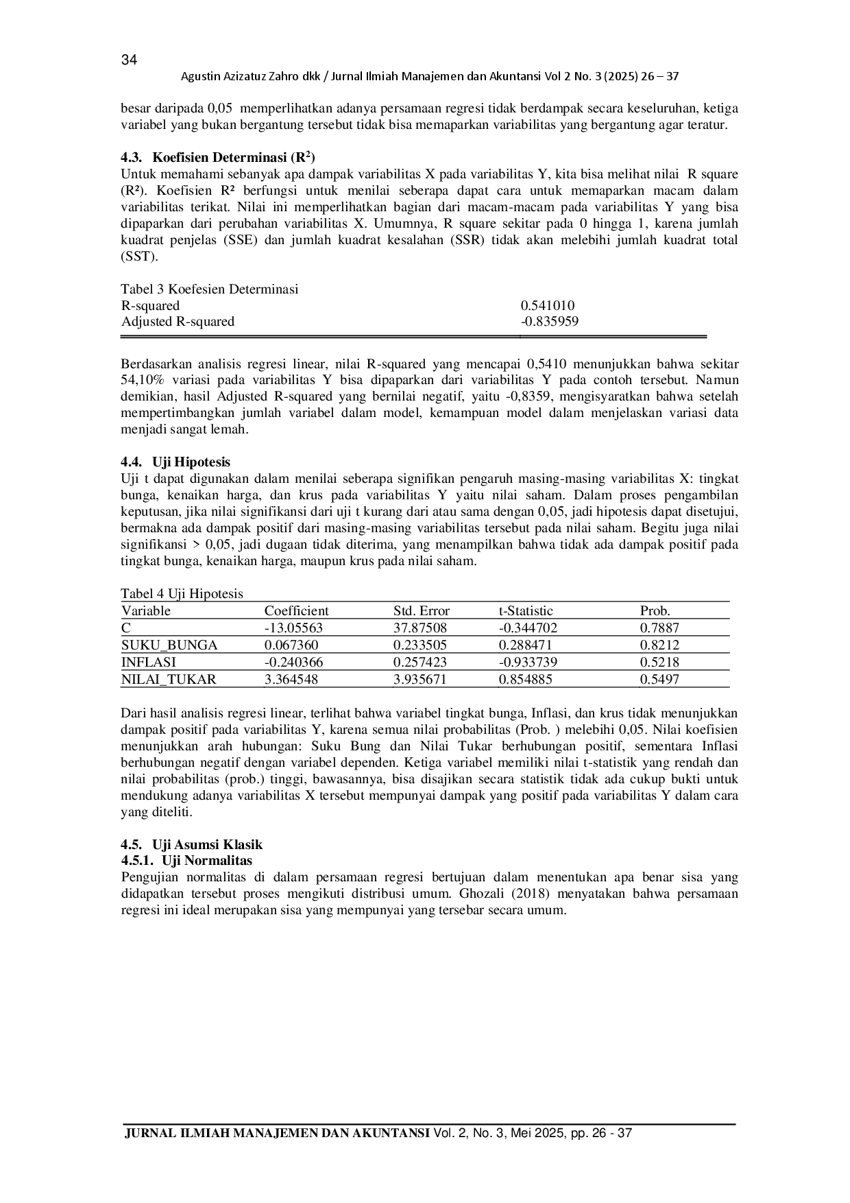 juris Pengaruh Faktor Makroekonomi Terhadap Naik Turunya Nilai Saham Studi Pada Bank Rakyat Indonesia