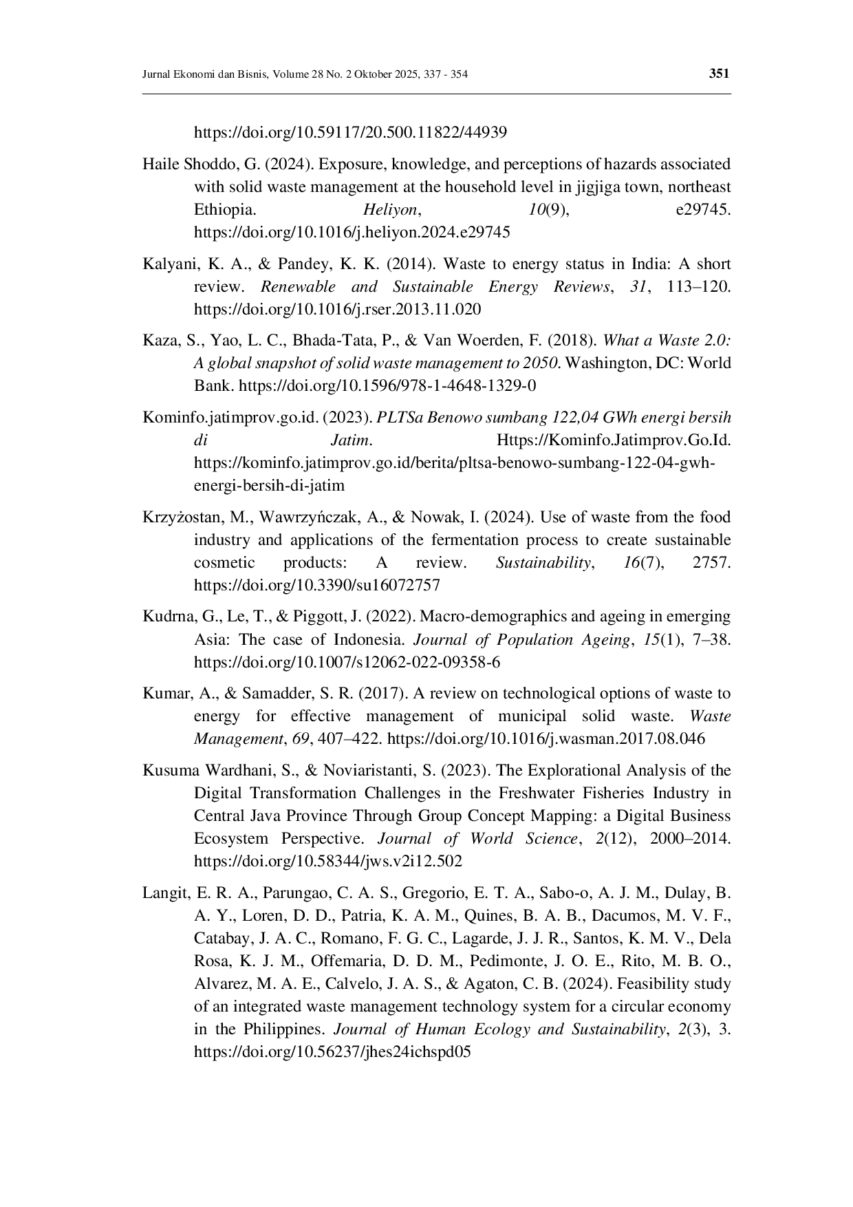 JURIS Sustainable Investment Feasibility and Optimization Strategies for PLTSa Benowo A System Thinking Approach