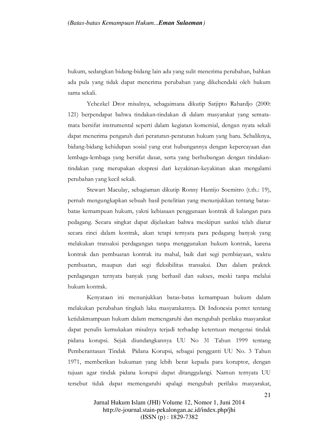 JURIS Batas Batas Kemampuan Hukum Dalam Menghadapi Perubahan Sosial