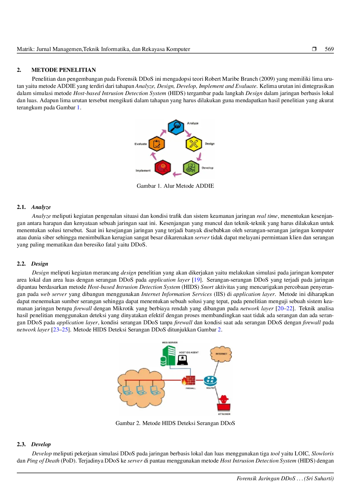 JURIS Forensik Jaringan DDoS menggunakan Metode ADDIE dan HIDS pada Sistem Operasi Proprietary