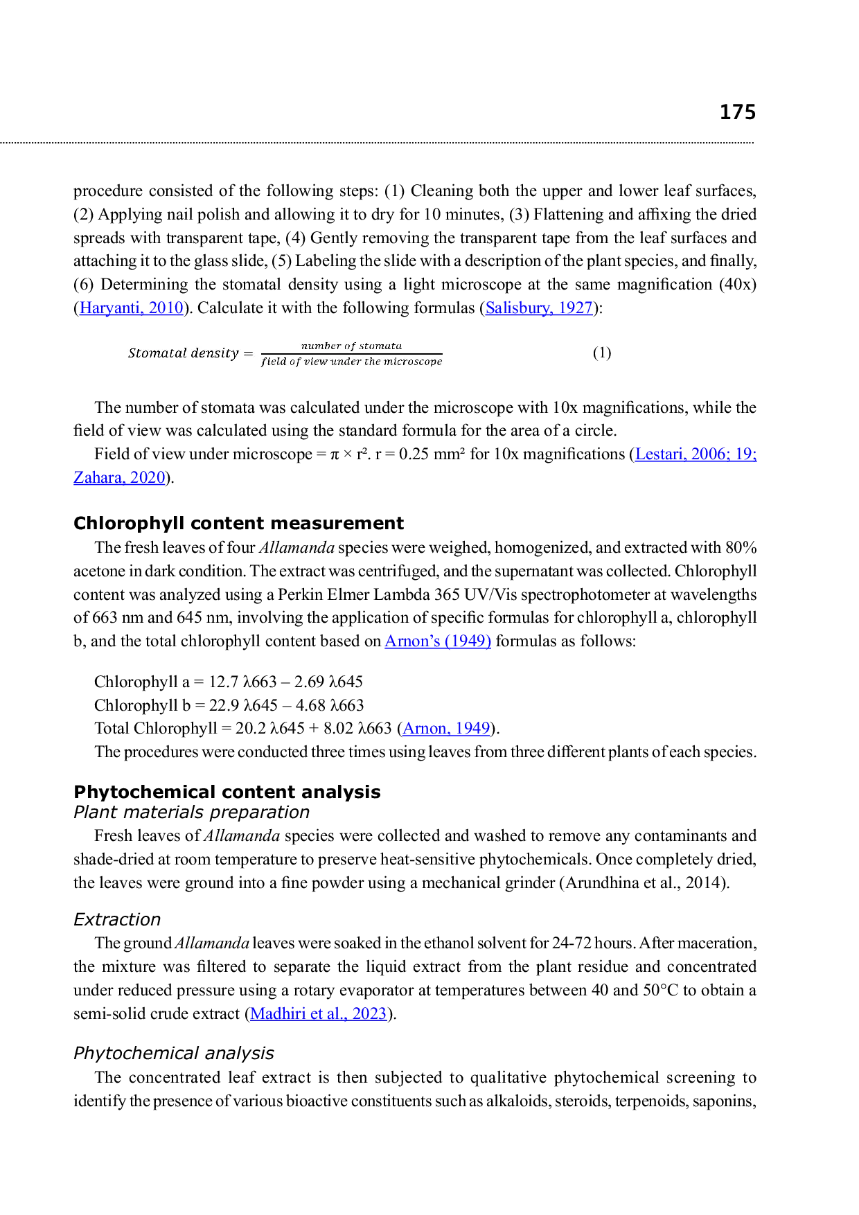 JURIS Comparative Characterization of Morphological Physiological and Phytochemical Traits among Four Allamanda Species