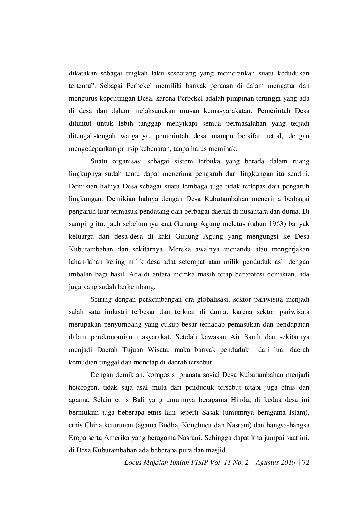 JURIS Peran Perbekel Dalam Pengendalian Konflik Di Desa Kubutambahan Kecamatan Kubutambahan Kabupaten Buleleng